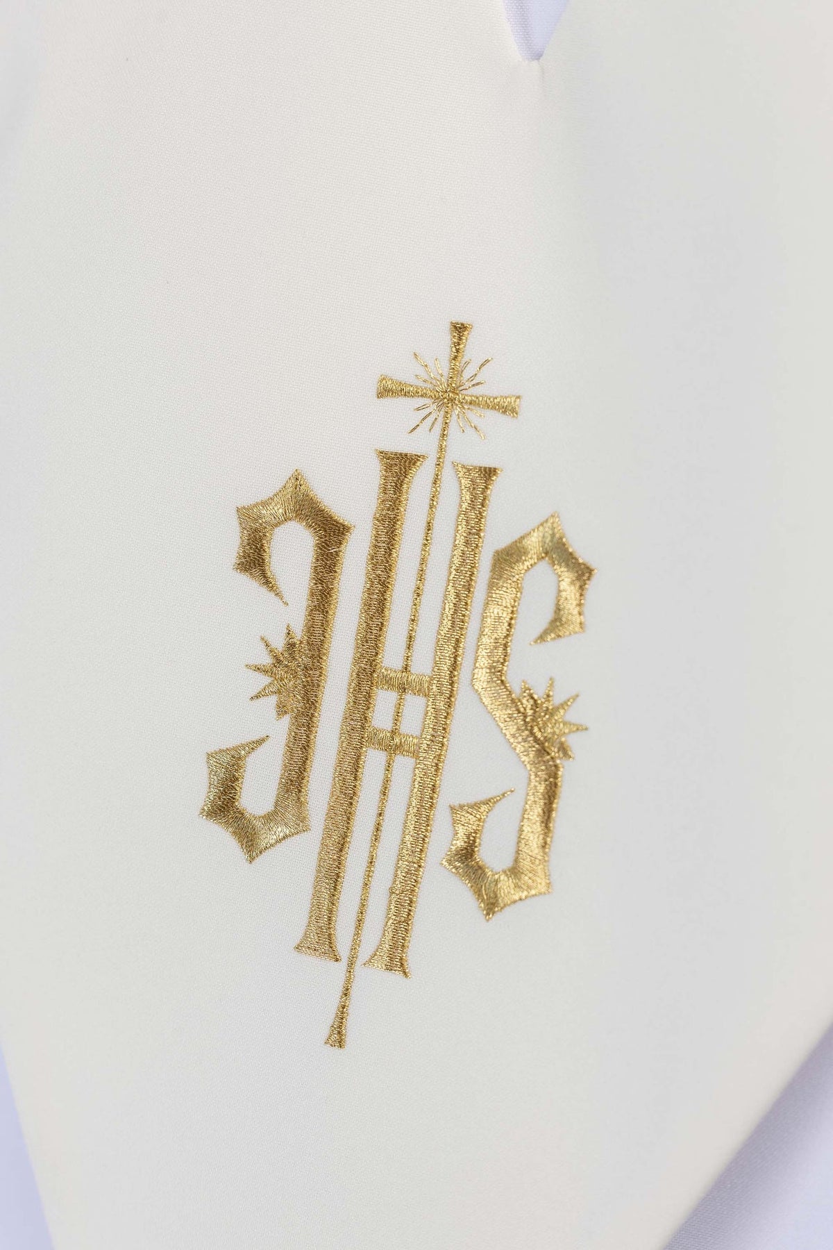 Palliotto da lettore color avorio con ricamo IHS