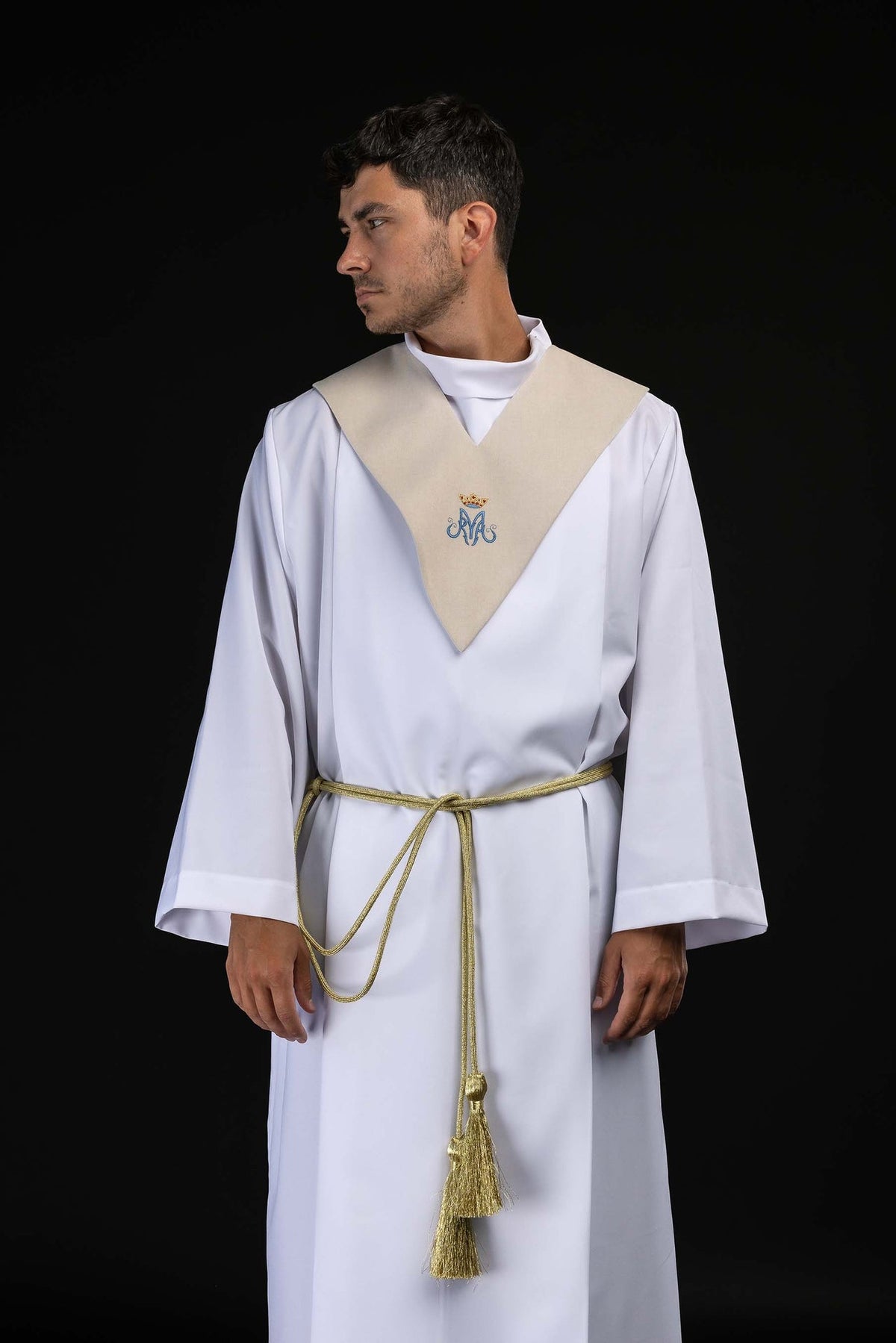 Pallio da lettore color avorio con ricamo mariano