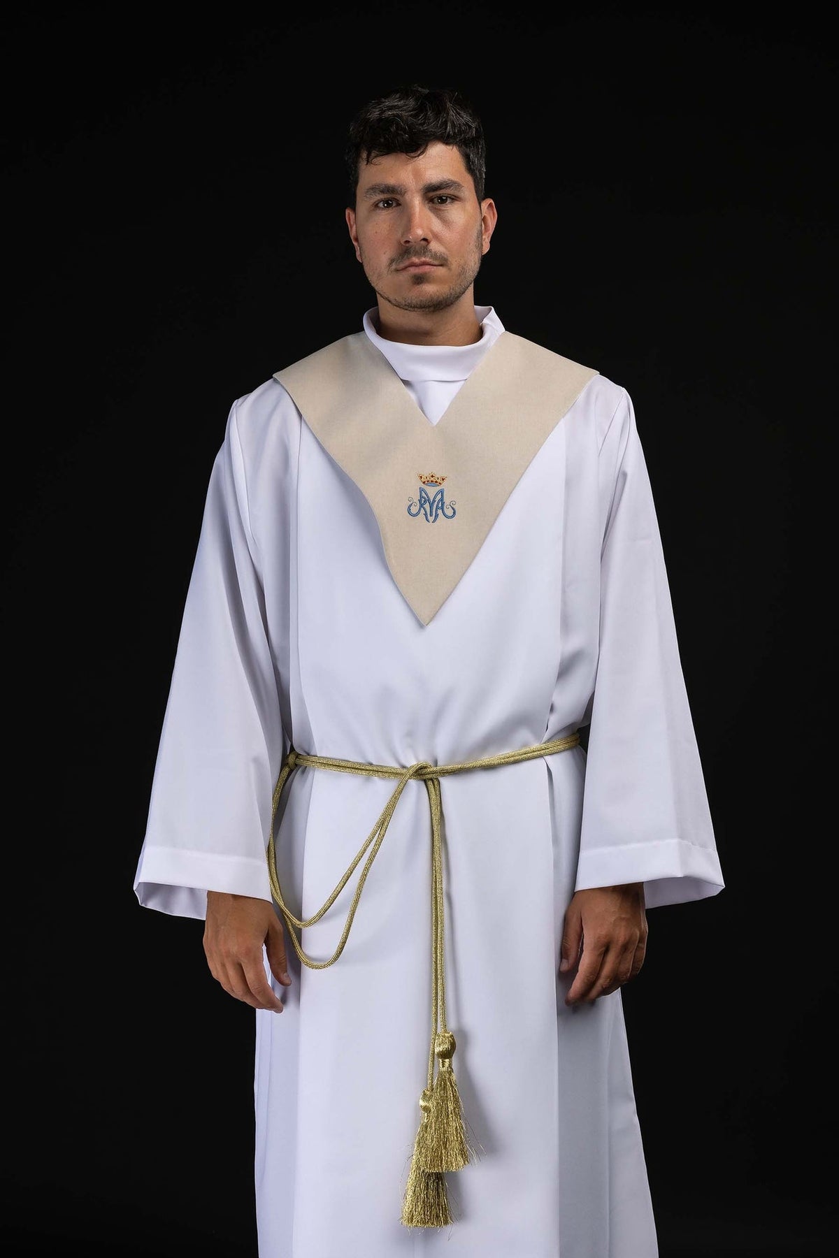 Pallio da lettore color avorio con ricamo mariano