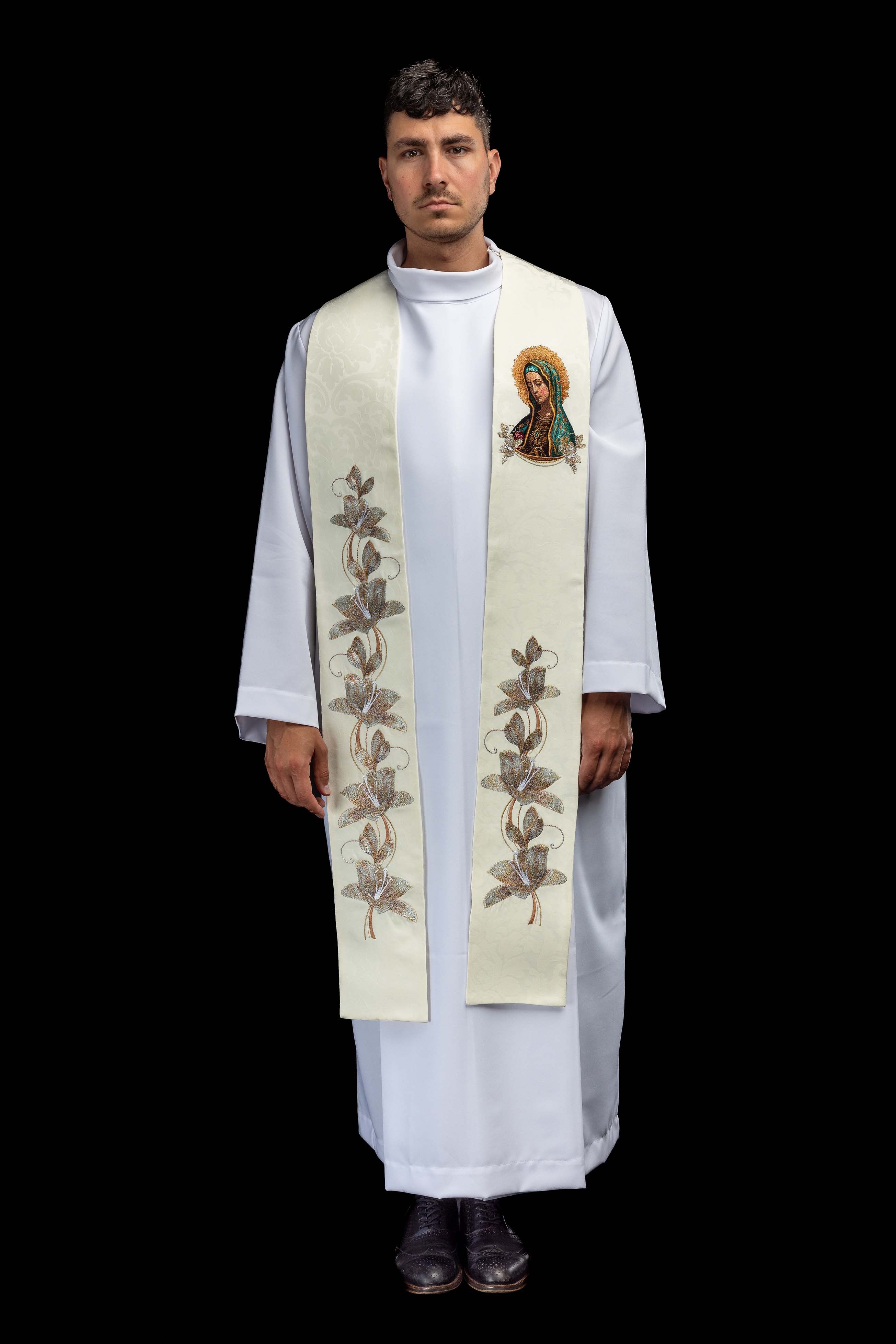Stola ricamata con l’immagine di Nostra Signora di Guadalupe