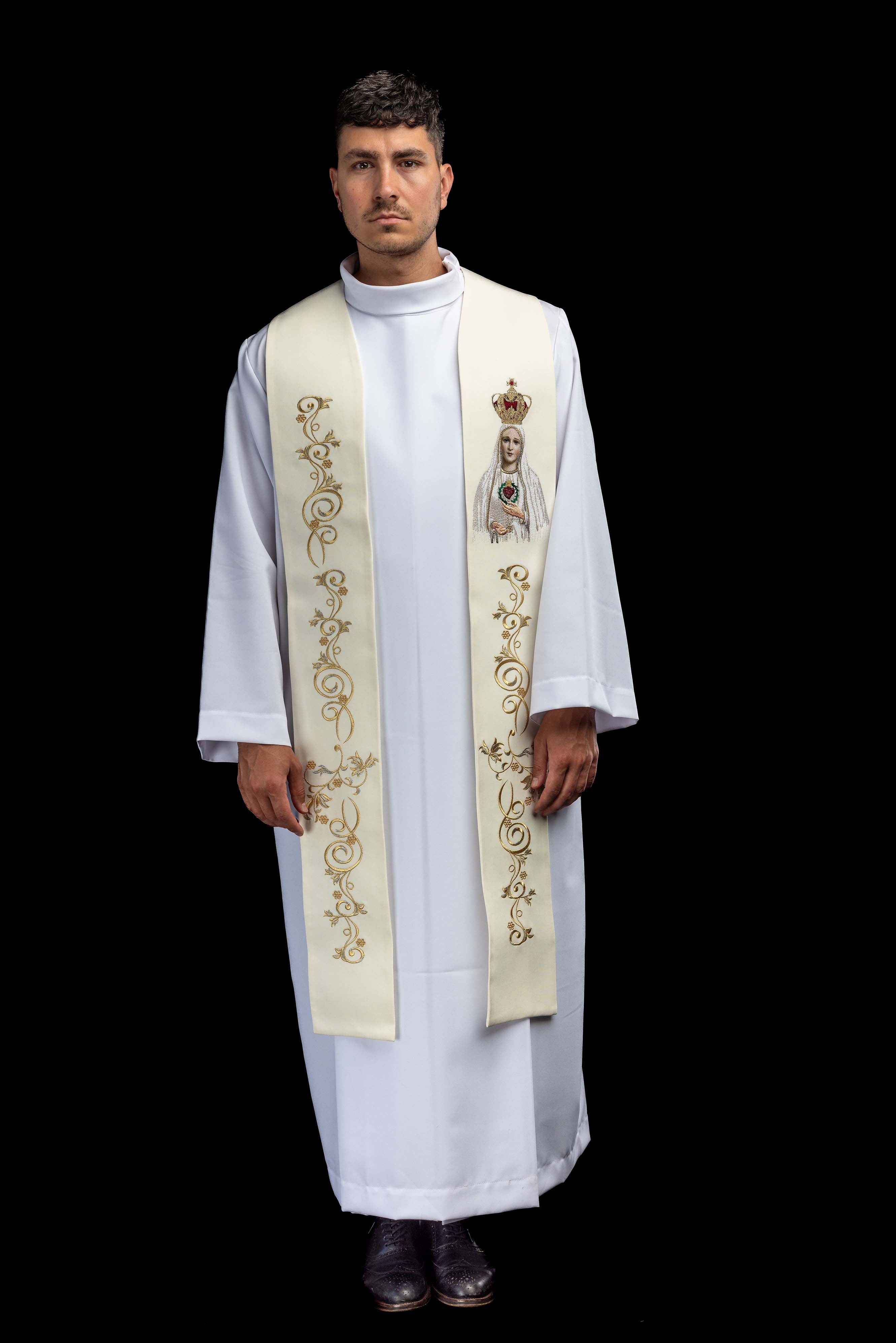Stola ricamata con l’immagine di Nostra Signora di Fatima