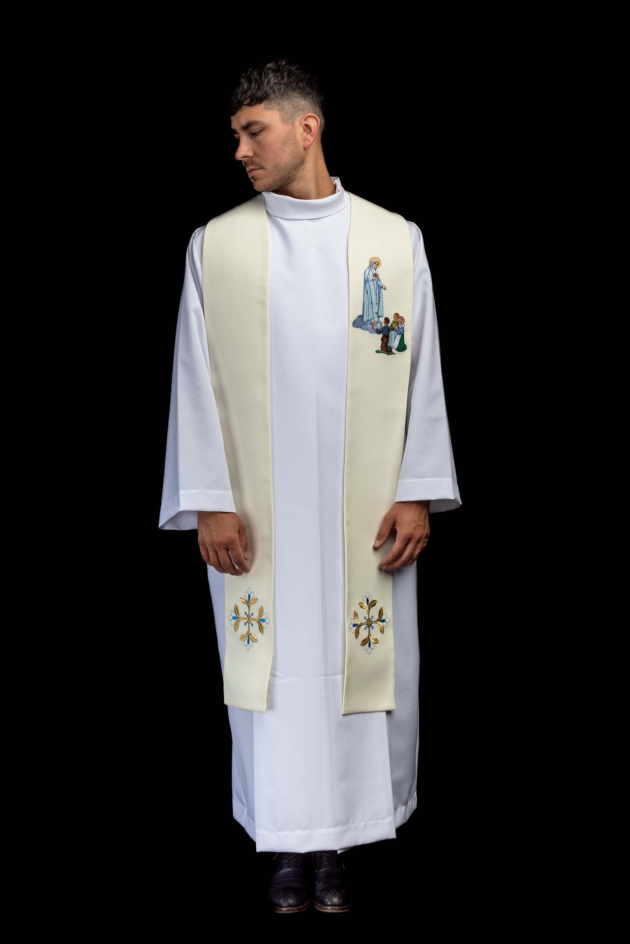 Stola ricamata con l’immagine di Nostra Signora di Fatima