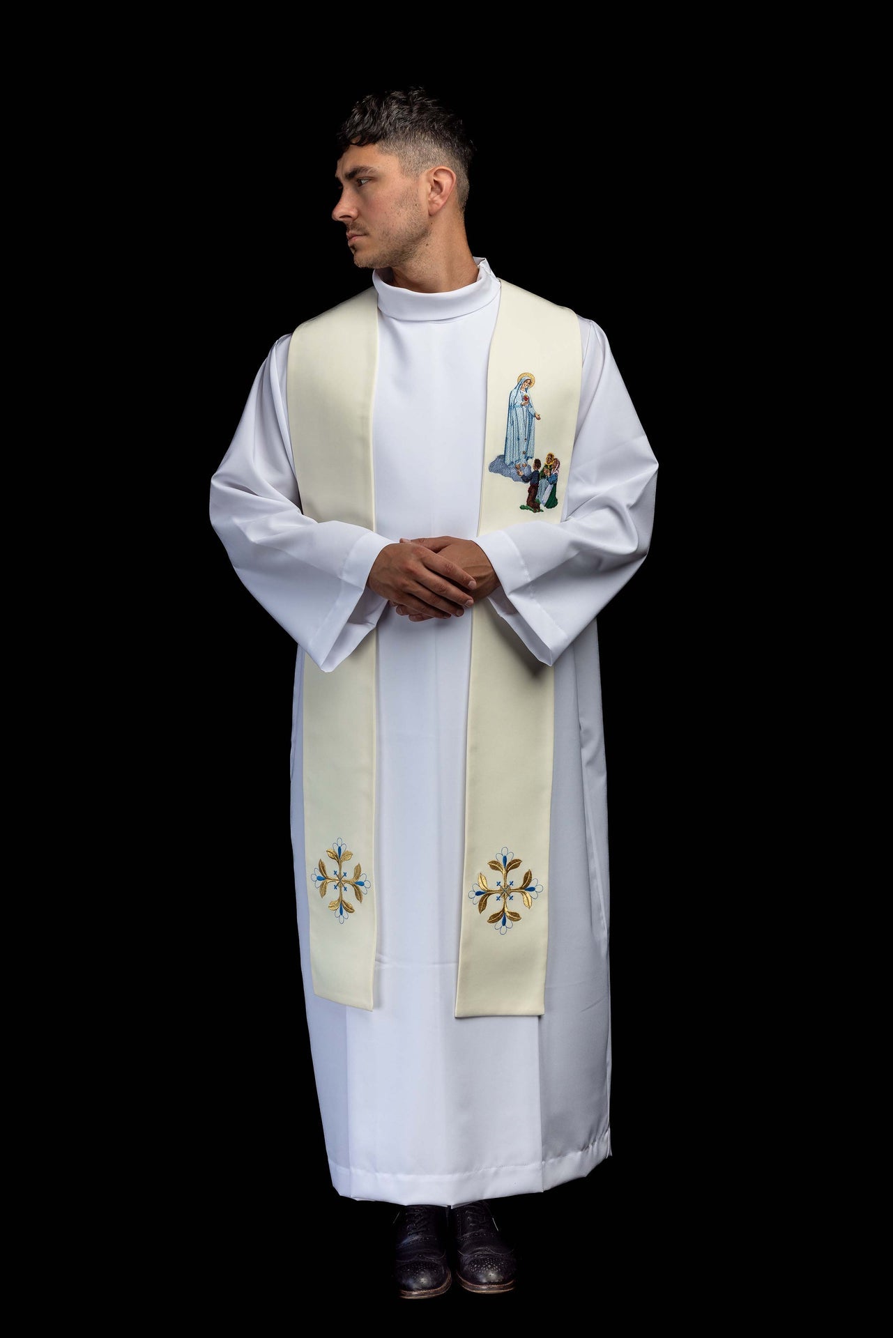 Stola ricamata con l’immagine di Nostra Signora di Fatima