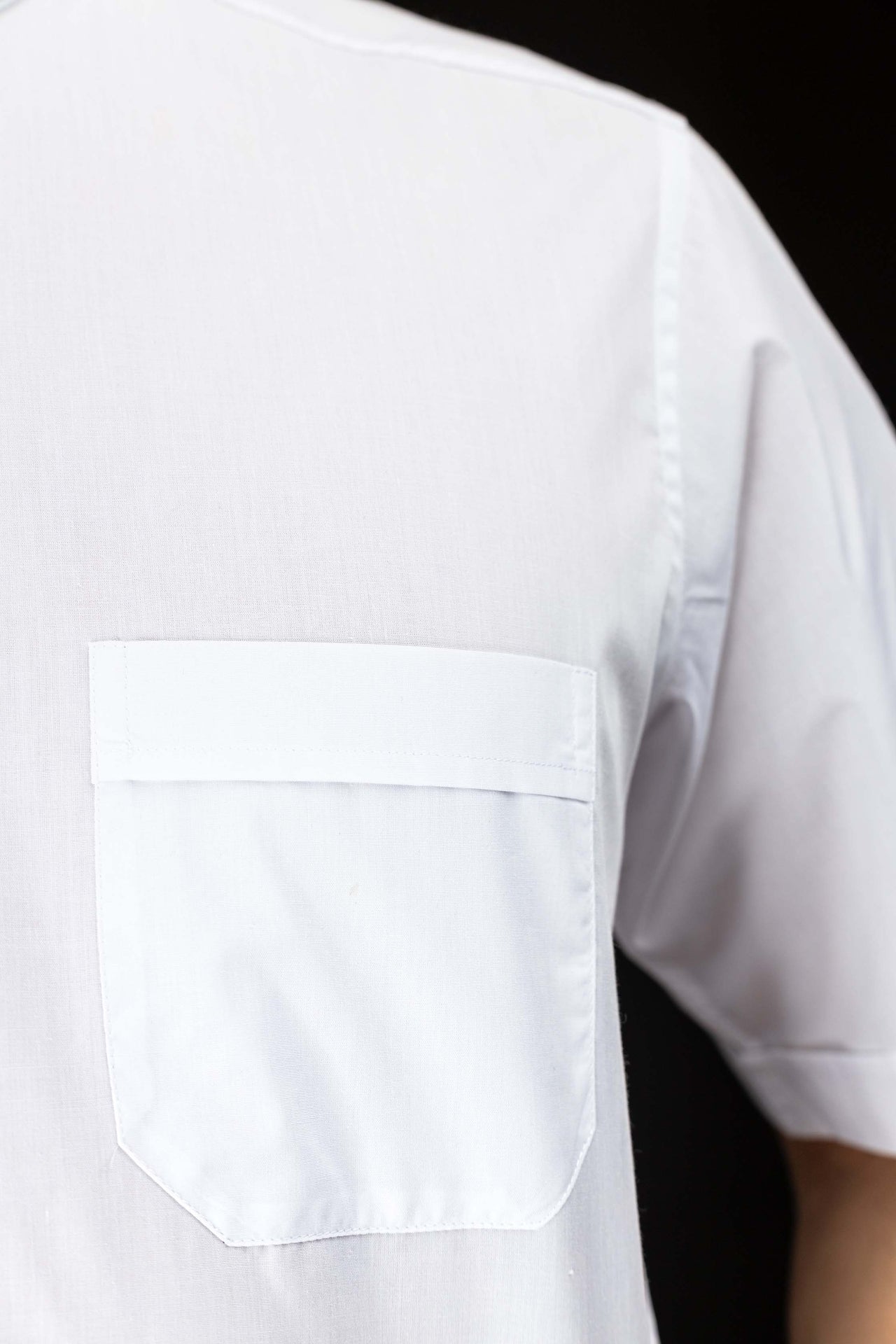 Camicia clergy bianca a maniche corte con colletto romano