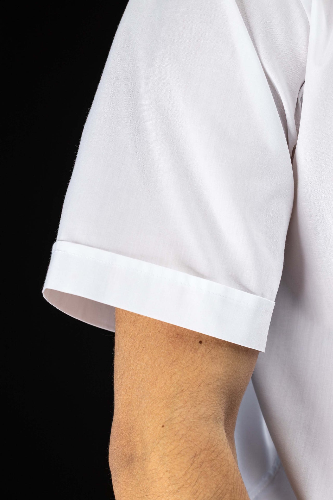 Camicia clergy bianca a maniche corte con colletto romano
