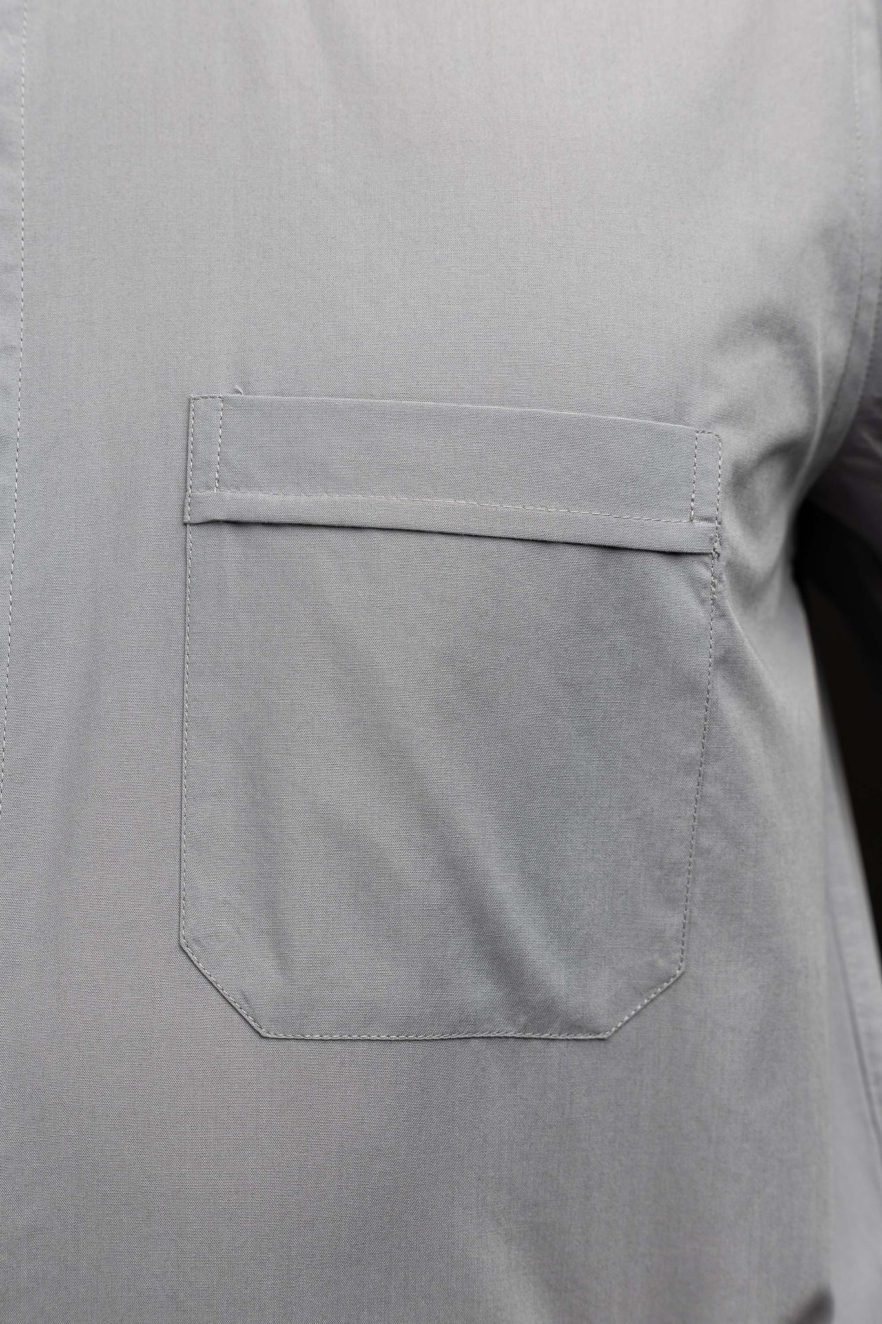 Camicia clergy romana grigio chiaro a maniche lunghe con colletto romano