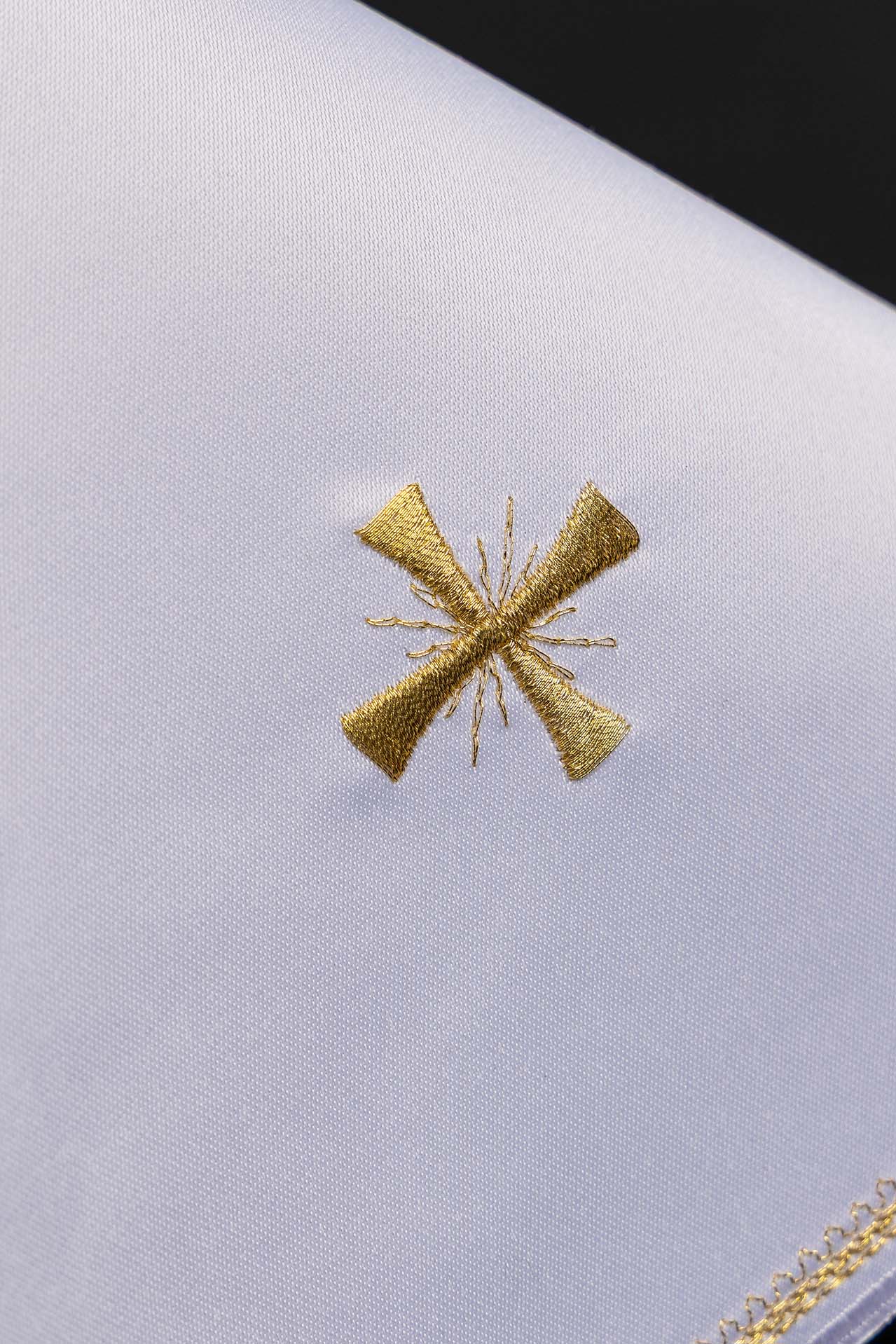 Copripisside ricamato IHS rotondo