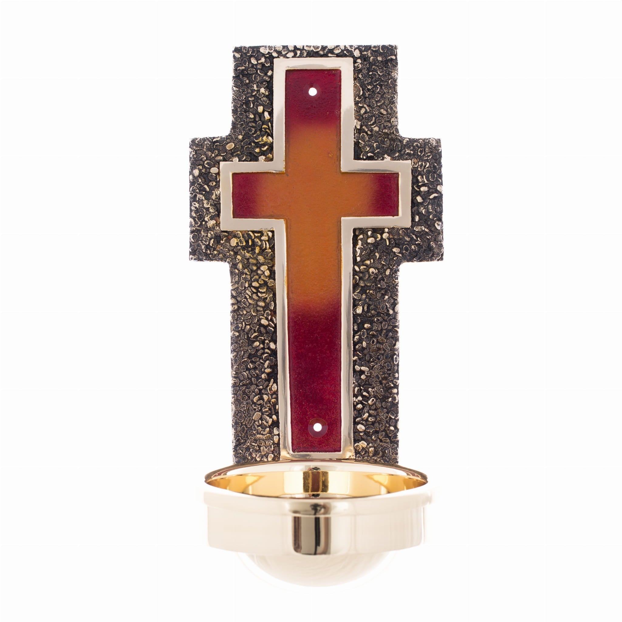 Acquasantiera in ottone con croce HWF-1031 - PERILPRETE.IT