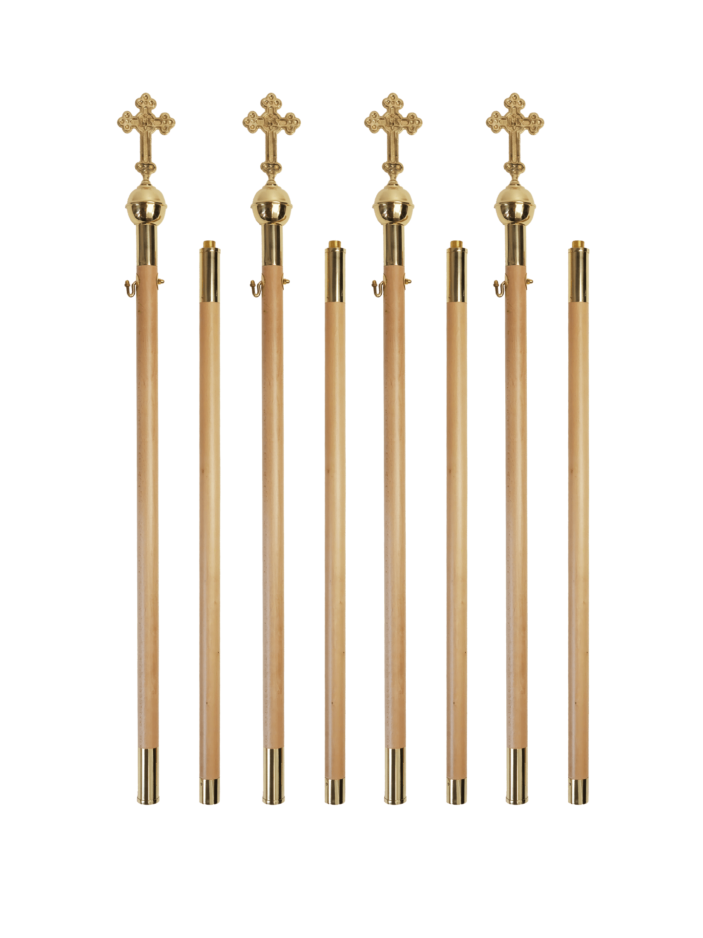 Aste in legno chiaro per baldacchino processionale 220 cm, 4 pezzi DRZ/006 - PERILPRETE.IT