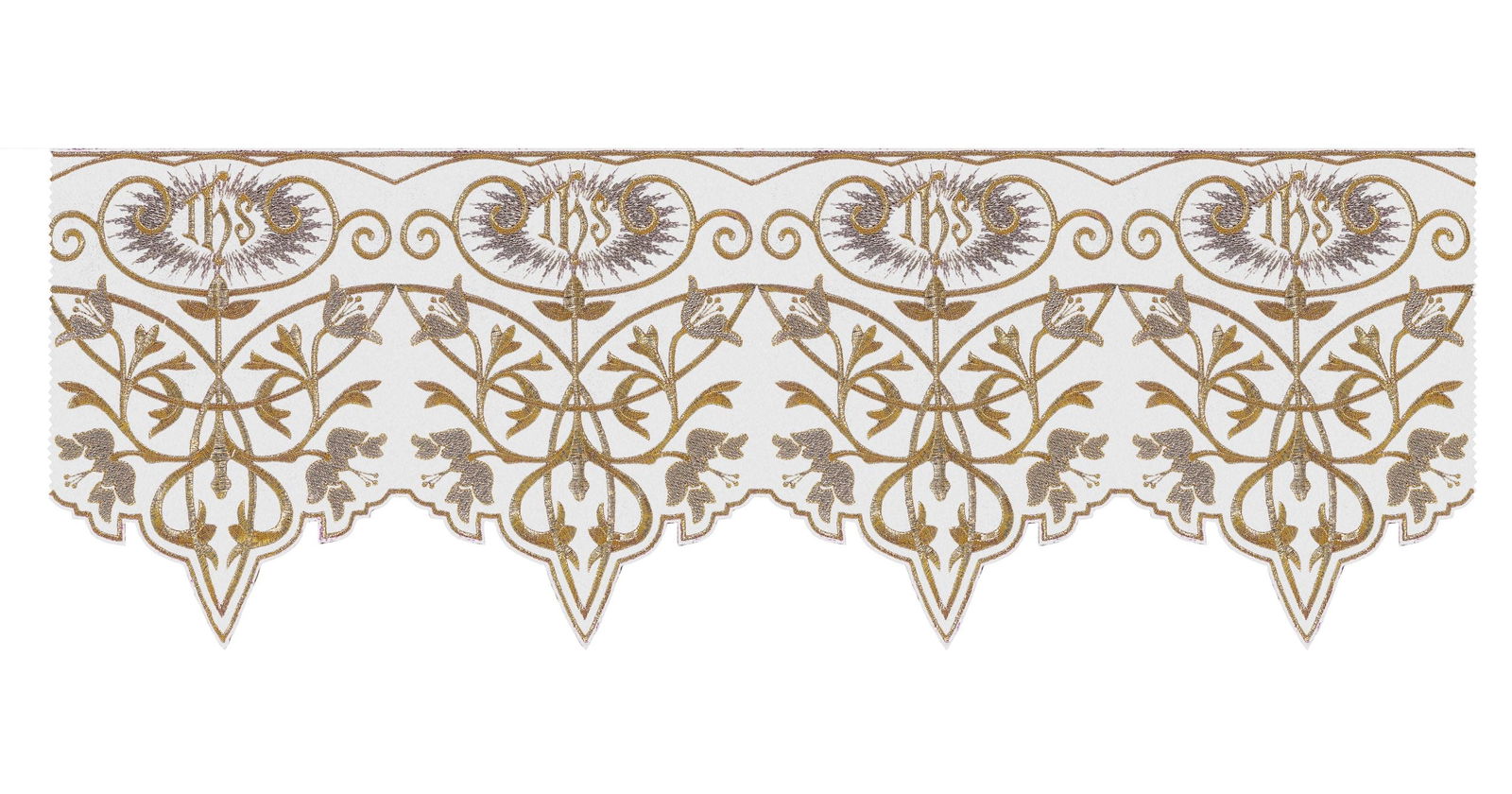 Balza per tovaglia d'altare con monogramma IHS a colori KOM/037/04 27cm 3,5m - PERILPRETE.IT