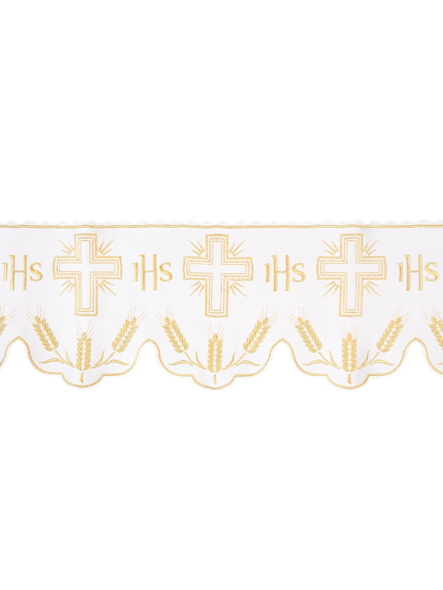Balza per tovaglia d'altare con monogramma IHS a colori e con croce KOM/040/04 20cm 3,5m - PERILPRETE.IT
