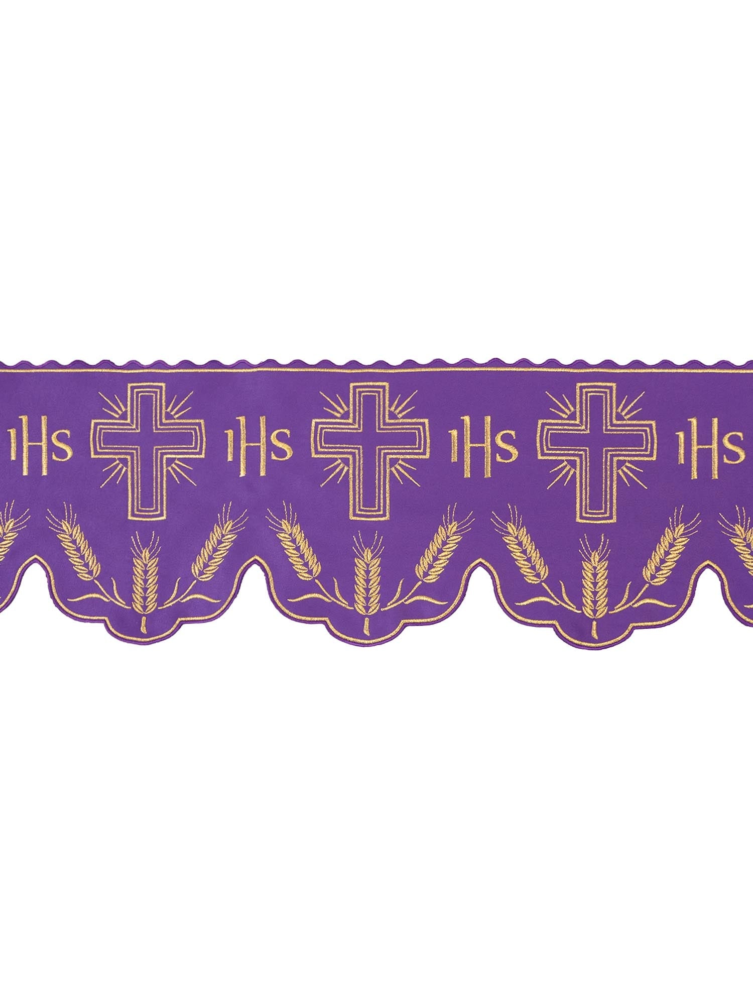 Balza per tovaglia d'altare con monogramma IHS in rosso e con croce KOM/040/03 20cm 3,5m - PERILPRETE.IT