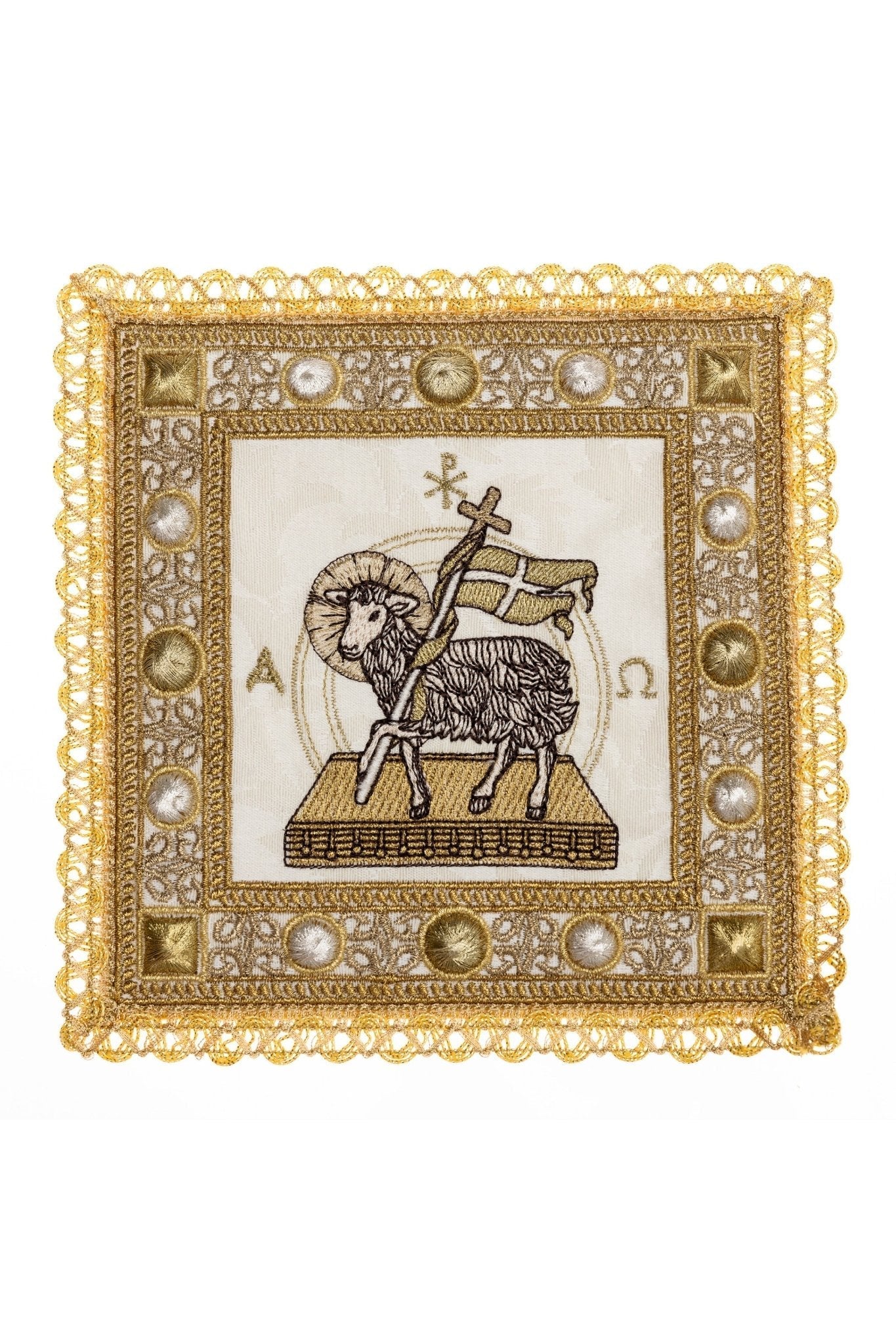Biancheria del calice per Pasqua con l'Agnello S - 5172 - PERILPRETE.IT