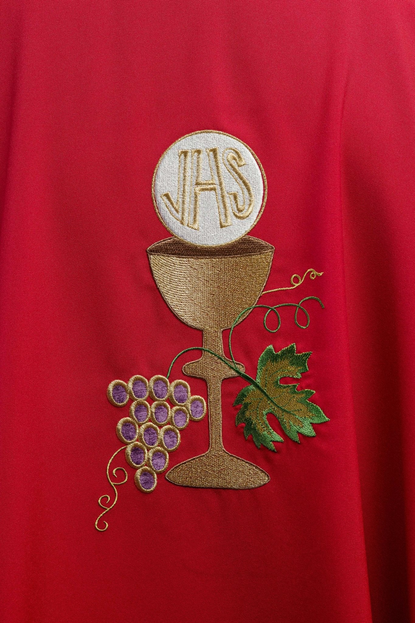 Casula Calice Croce e Uva écru KOR/208/02/12 CZERWONY - PERILPRETE.IT