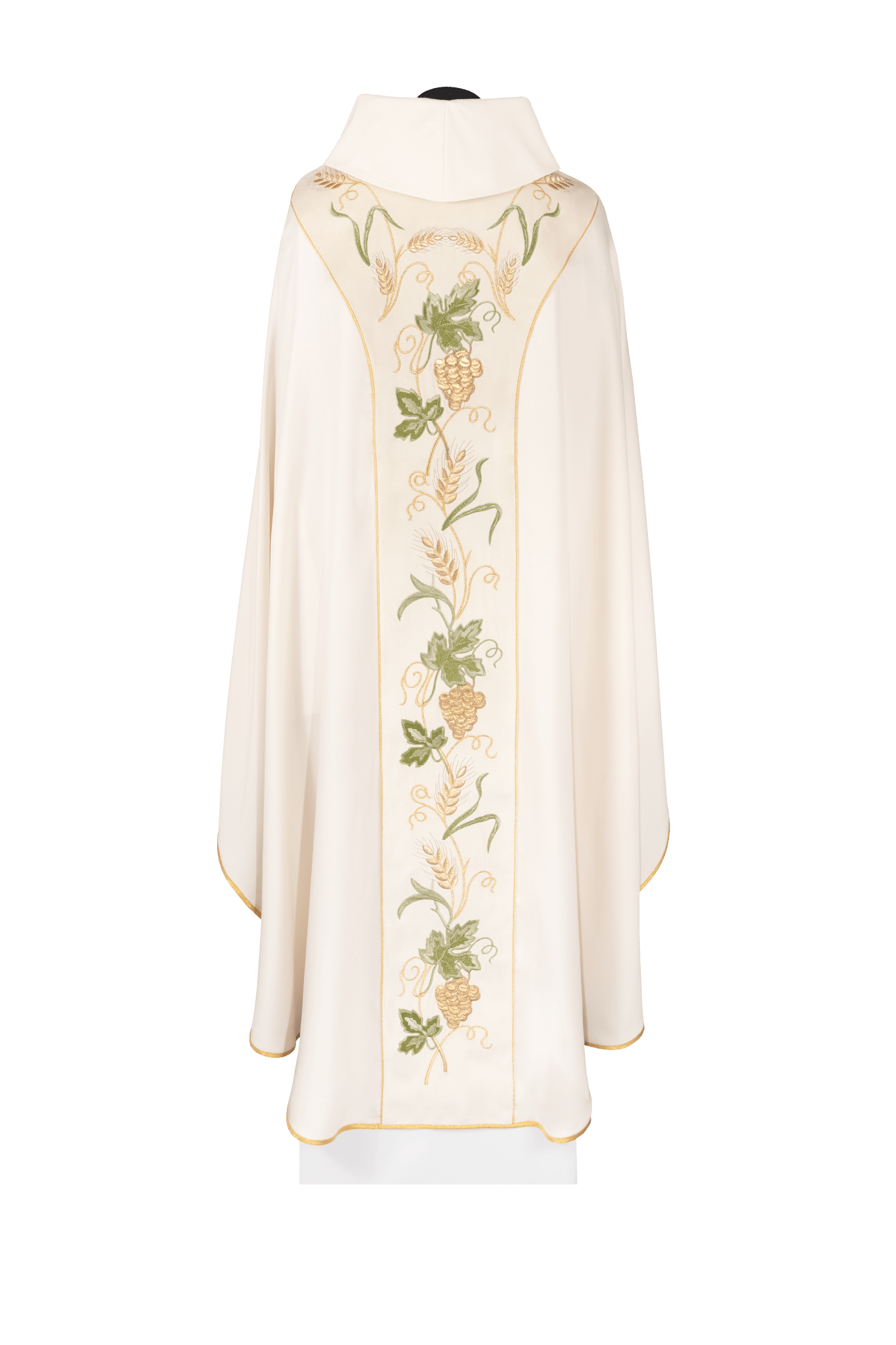 Casula con fascia écru in velluto e ricamo IHS KDT/7050/05/53/PA ECRU - PERILPRETE.IT