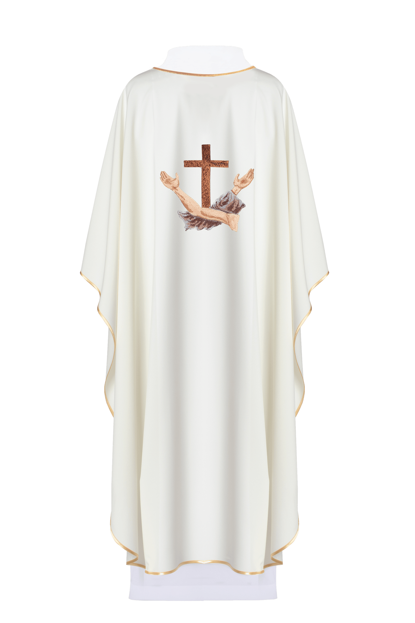 Casula liturgica con croce francescana KOR/180/05/01 ECRU - PERILPRETE.IT