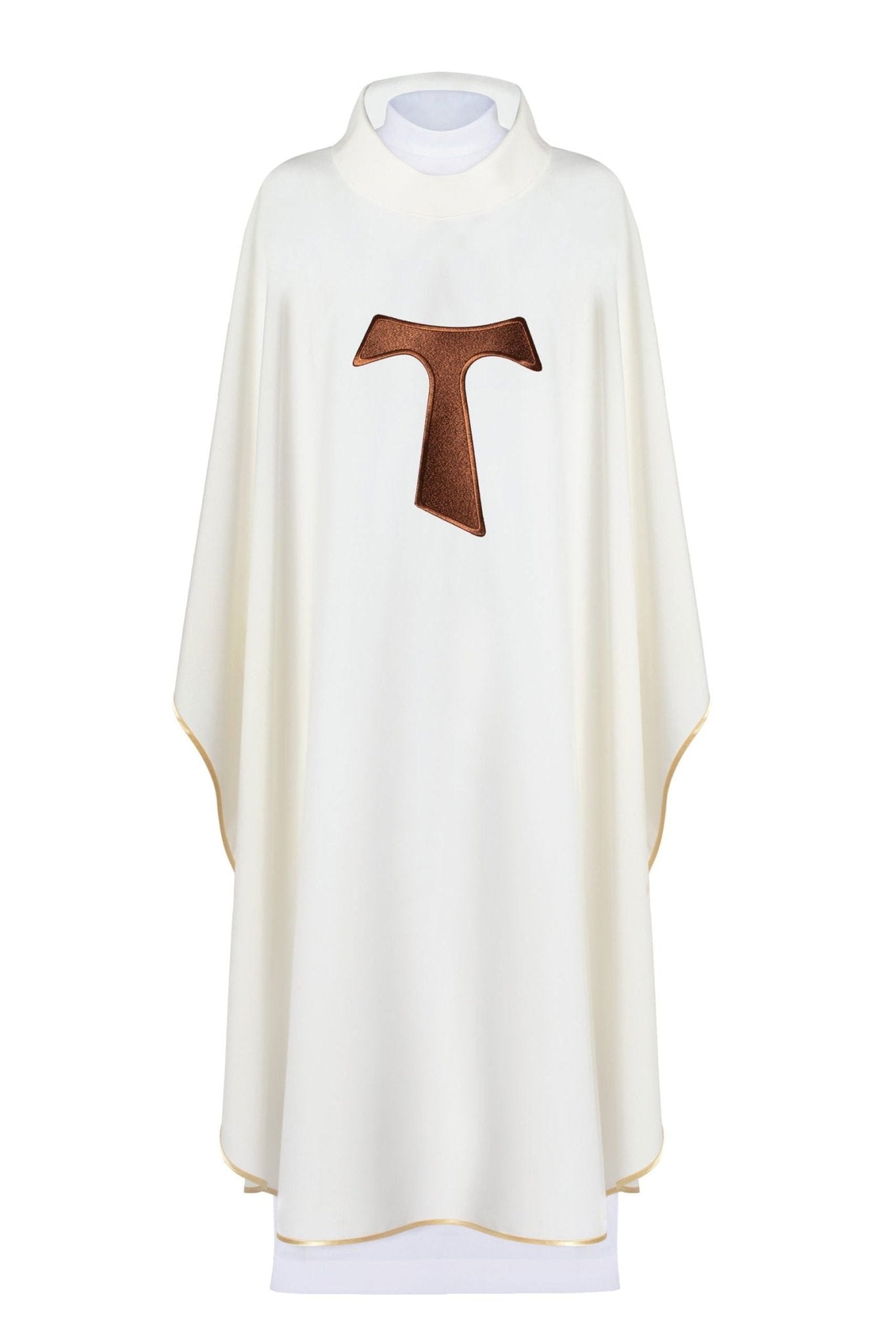 Casula liturgica con croce francescana KOR/180/05/01 ECRU - PERILPRETE.IT
