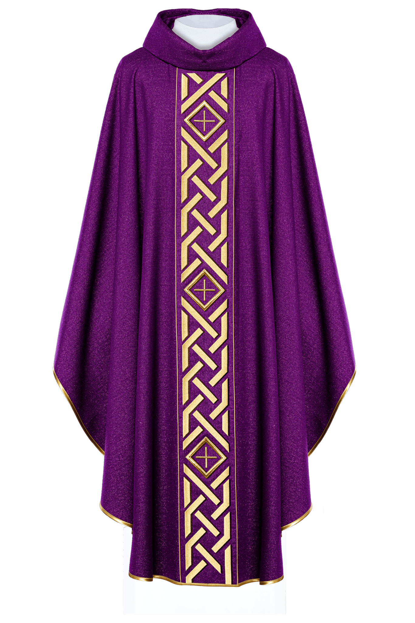 Casula Liturgica ricamata Viola con Croce e Decorazioni KOR/271/03/71 - PERILPRETE.IT