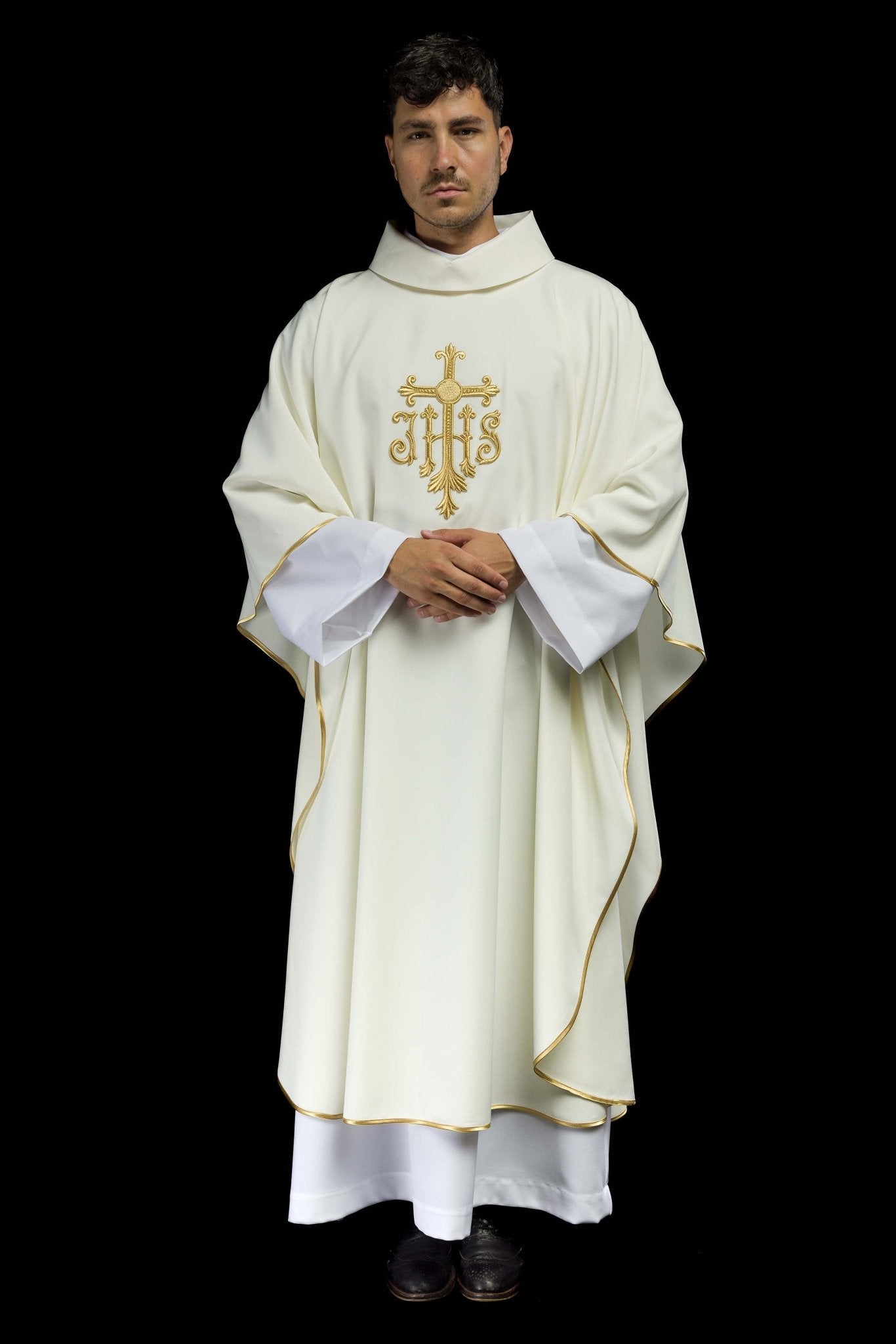 Casula ricamata Croce écru KOR/255/05/12 - PERILPRETE.IT