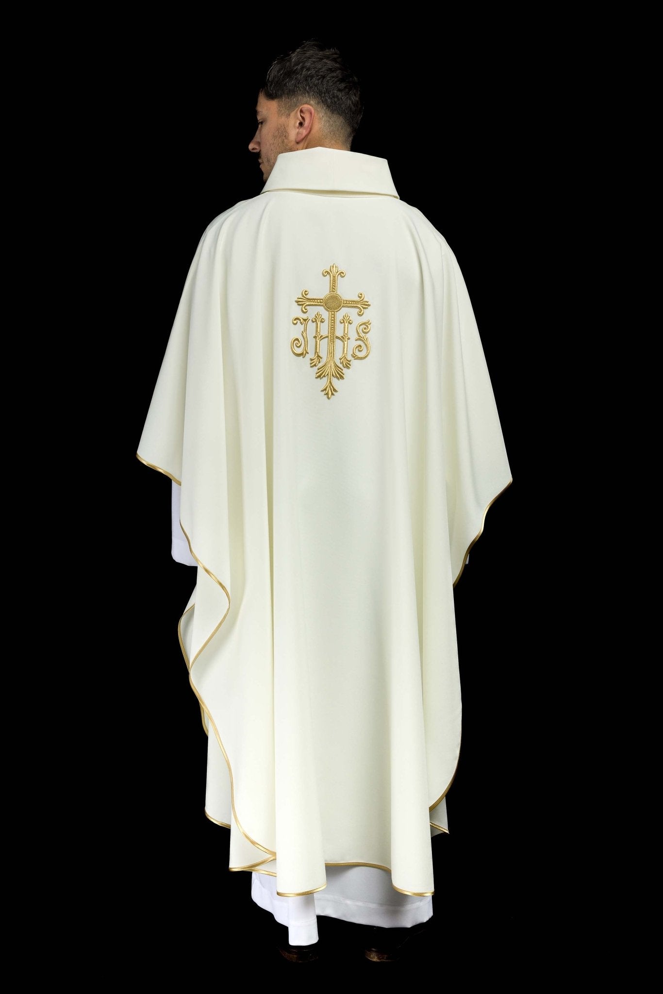 Casula ricamata Croce écru KOR/255/05/12 - PERILPRETE.IT