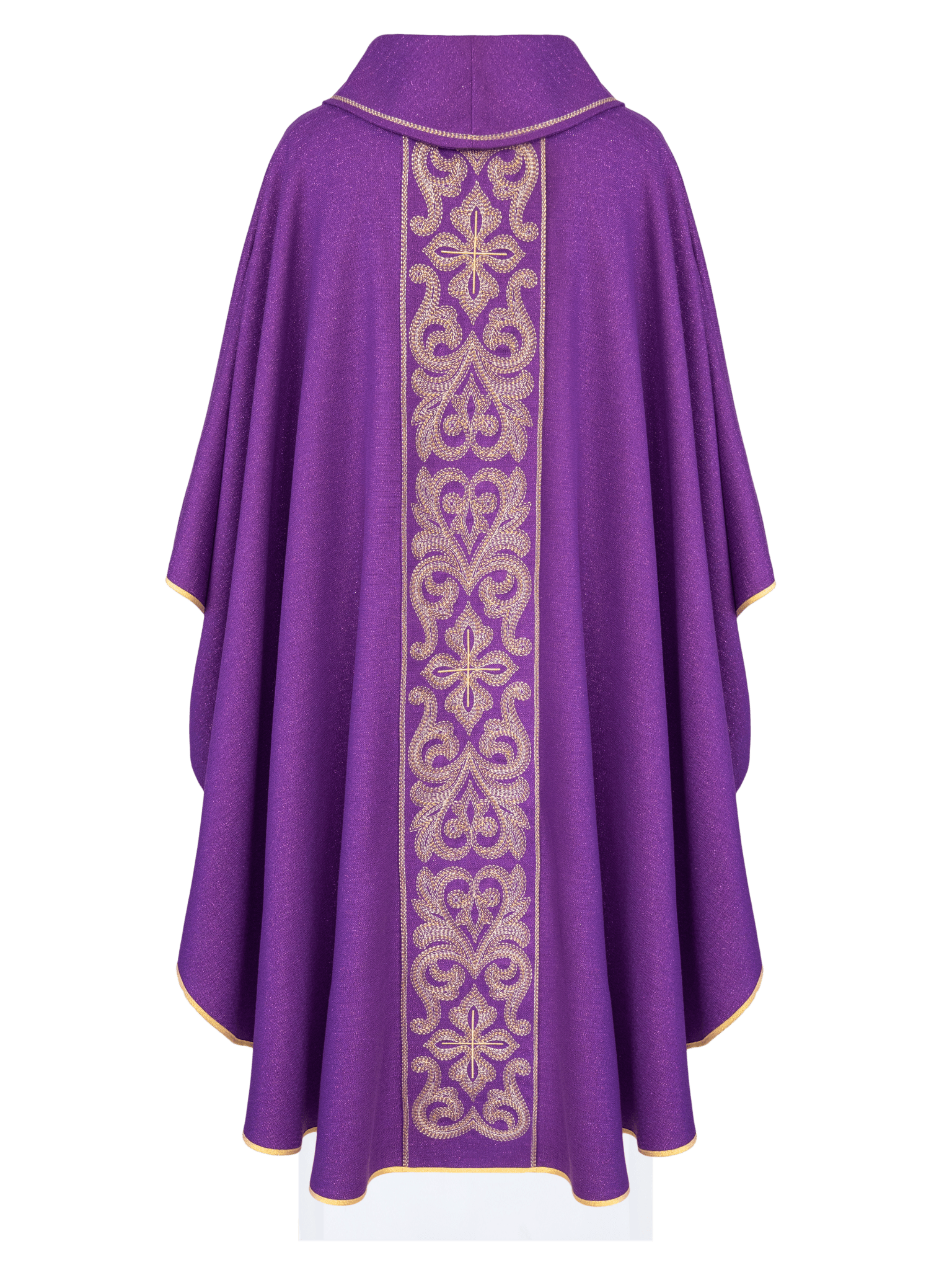 Casula riccamente ricamata con croci viola LE/7028/03 - PERILPRETE.IT