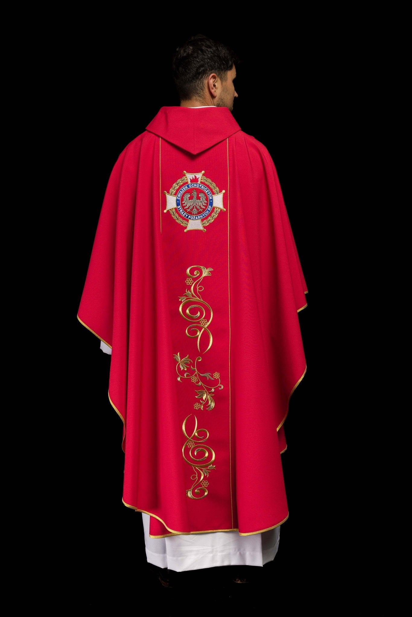 Casula riccamente ricamata con l'immagine di San Floriano KOW2/036/02/01 - PERILPRETE.IT