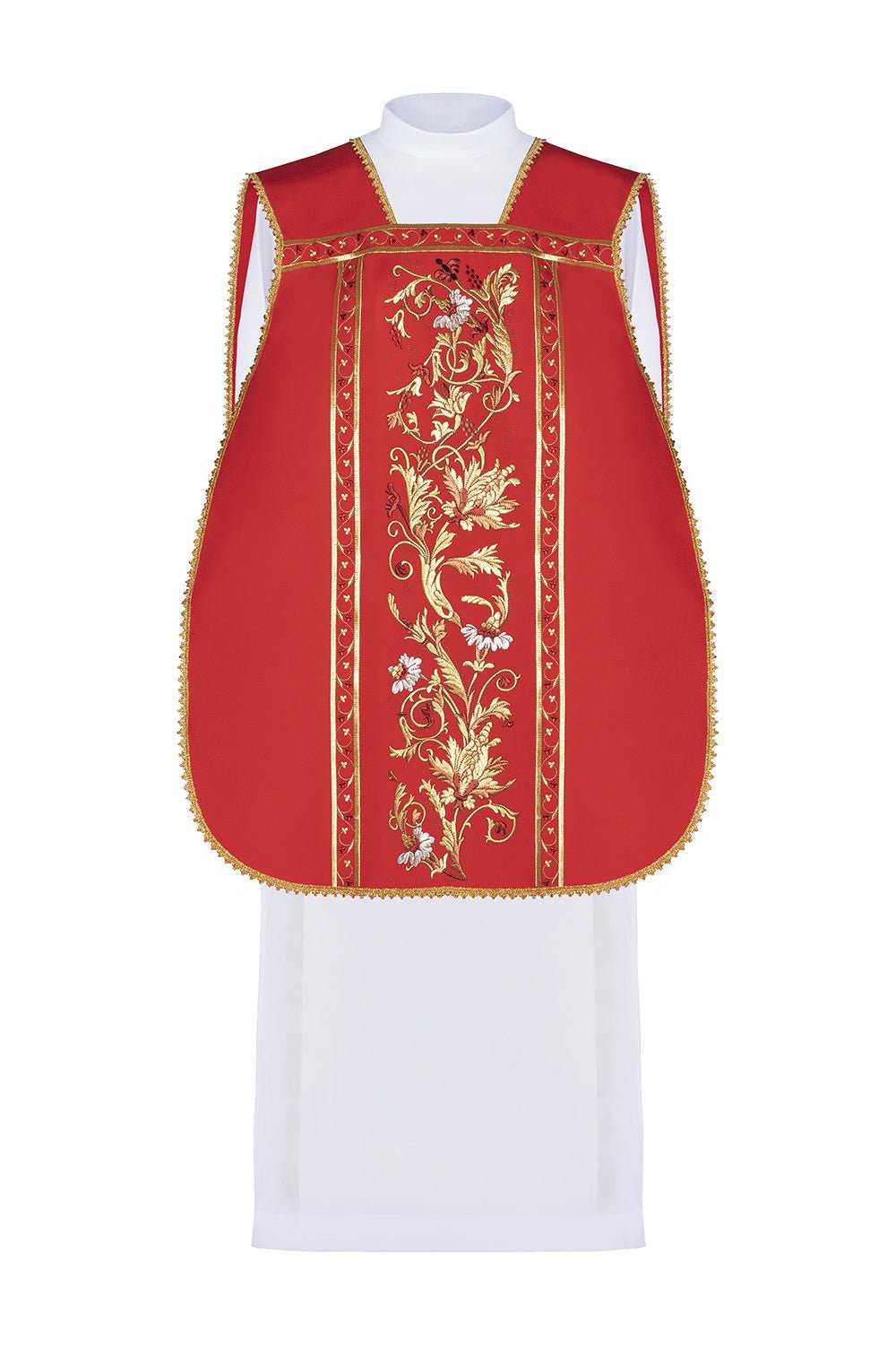 Casula Romana Rossa con ricamo Calice Eucaristico KOR/198/02/01 CZERWONY - PERILPRETE.IT
