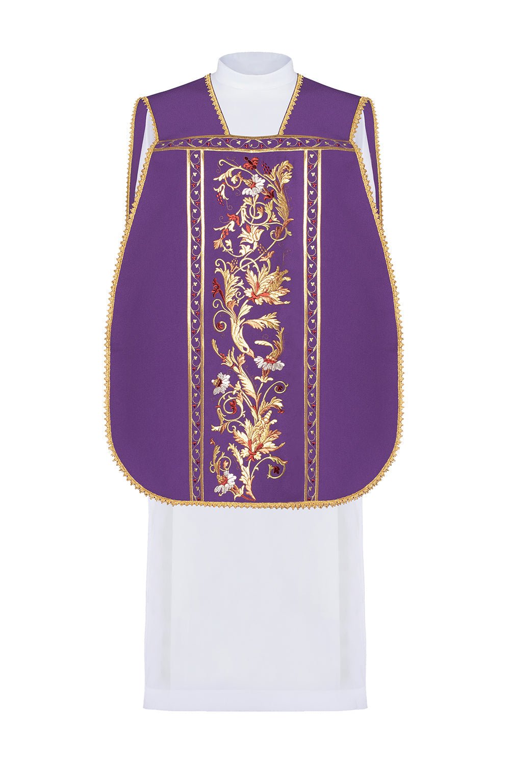 Casula Romana Viola con ricamo Calice Eucaristico KOR/198/03/01 FIOLET - PERILPRETE.IT