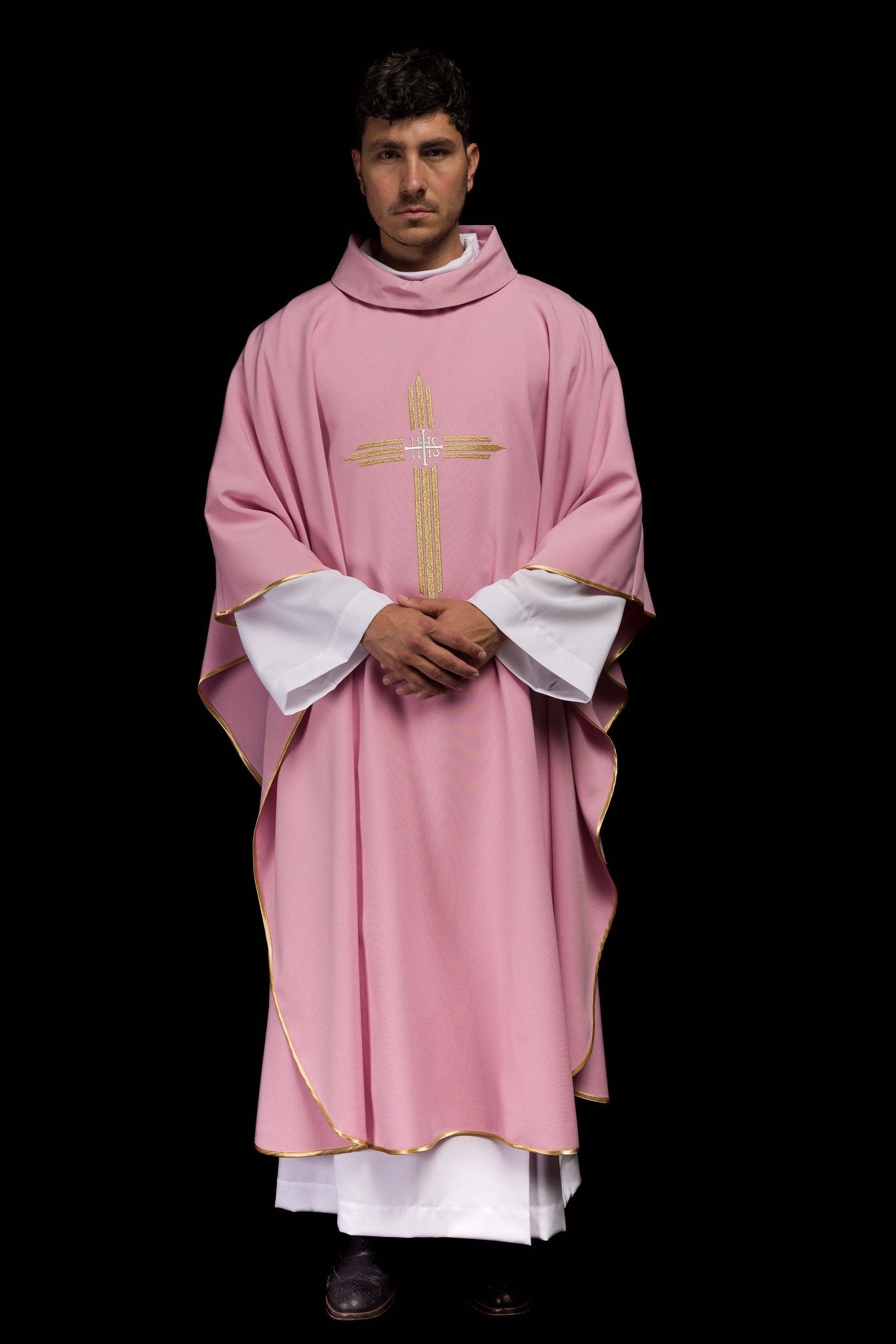 Casula Rosa con ricamo dorato IHS KOR/017/08/12 RÓŻ - PERILPRETE.IT