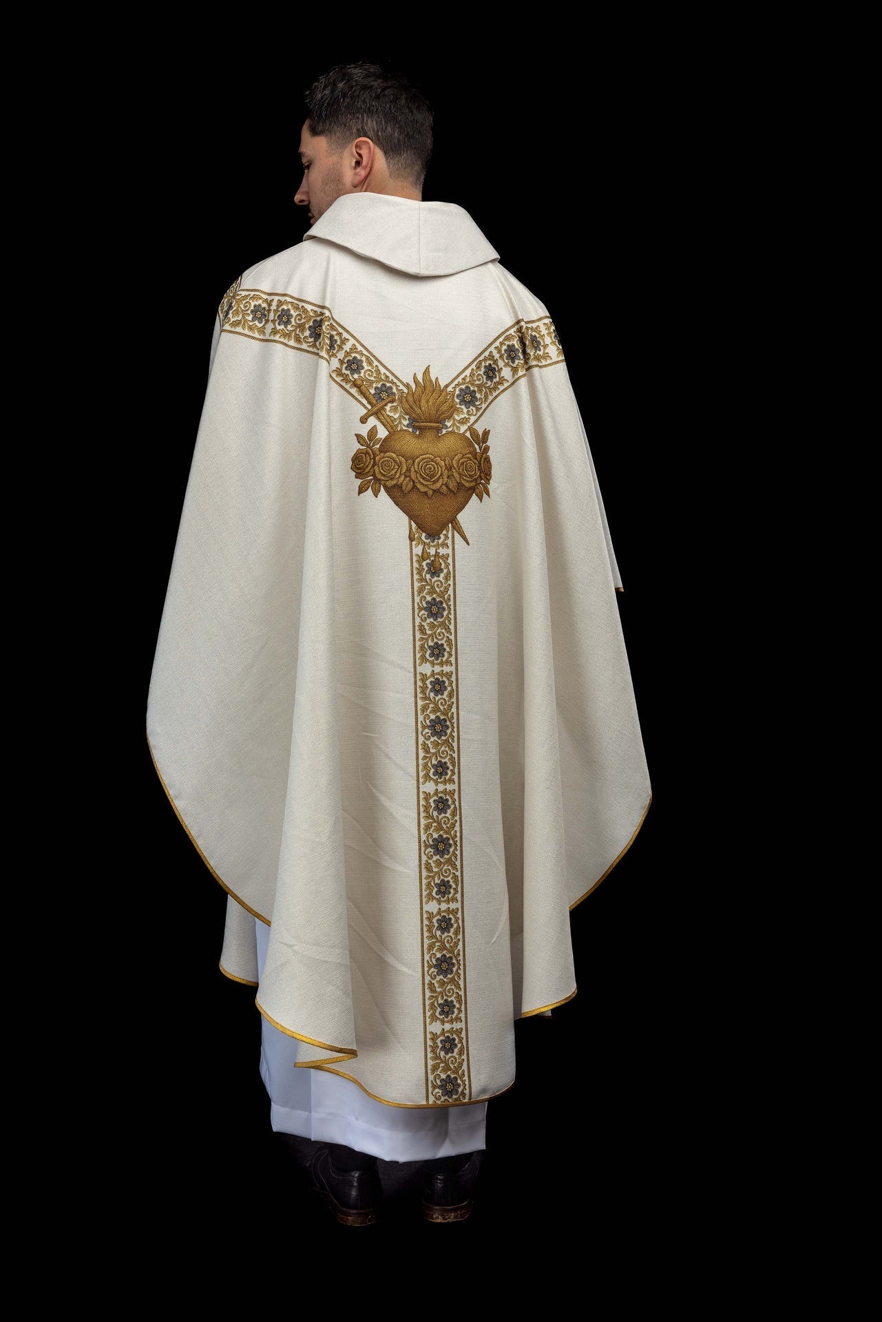 Casula stampata con l’immagine della Madonna di Fatima KOD/7011/05/40 - PERILPRETE.IT