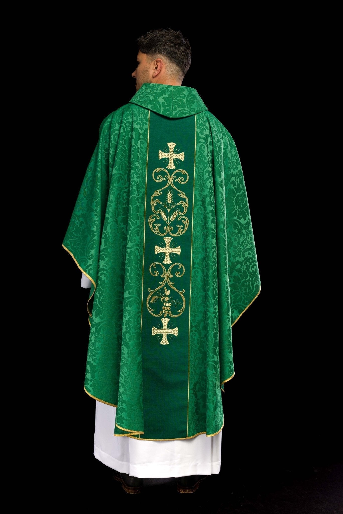 Casula Verde con stolone ricamato KOR/148/01/81 - PERILPRETE.IT