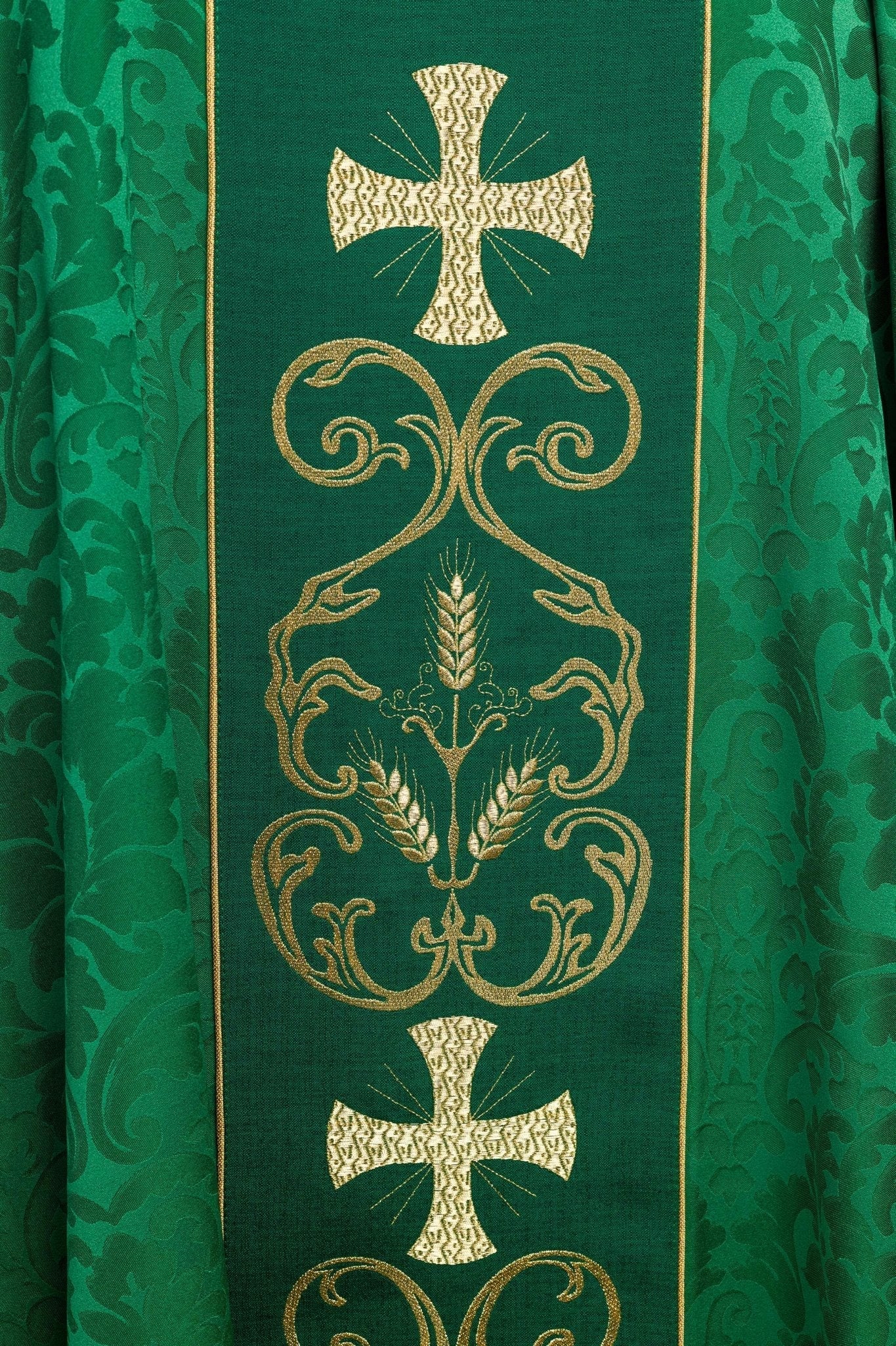 Casula Verde con stolone ricamato KOR/148/01/81 - PERILPRETE.IT