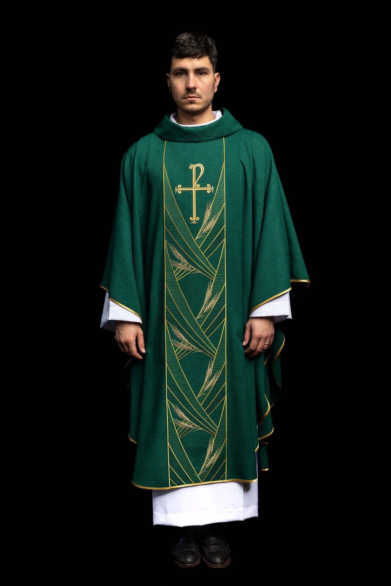 Casula verde con stolone ricamato Pax LE/7050/01 - PERILPRETE.IT