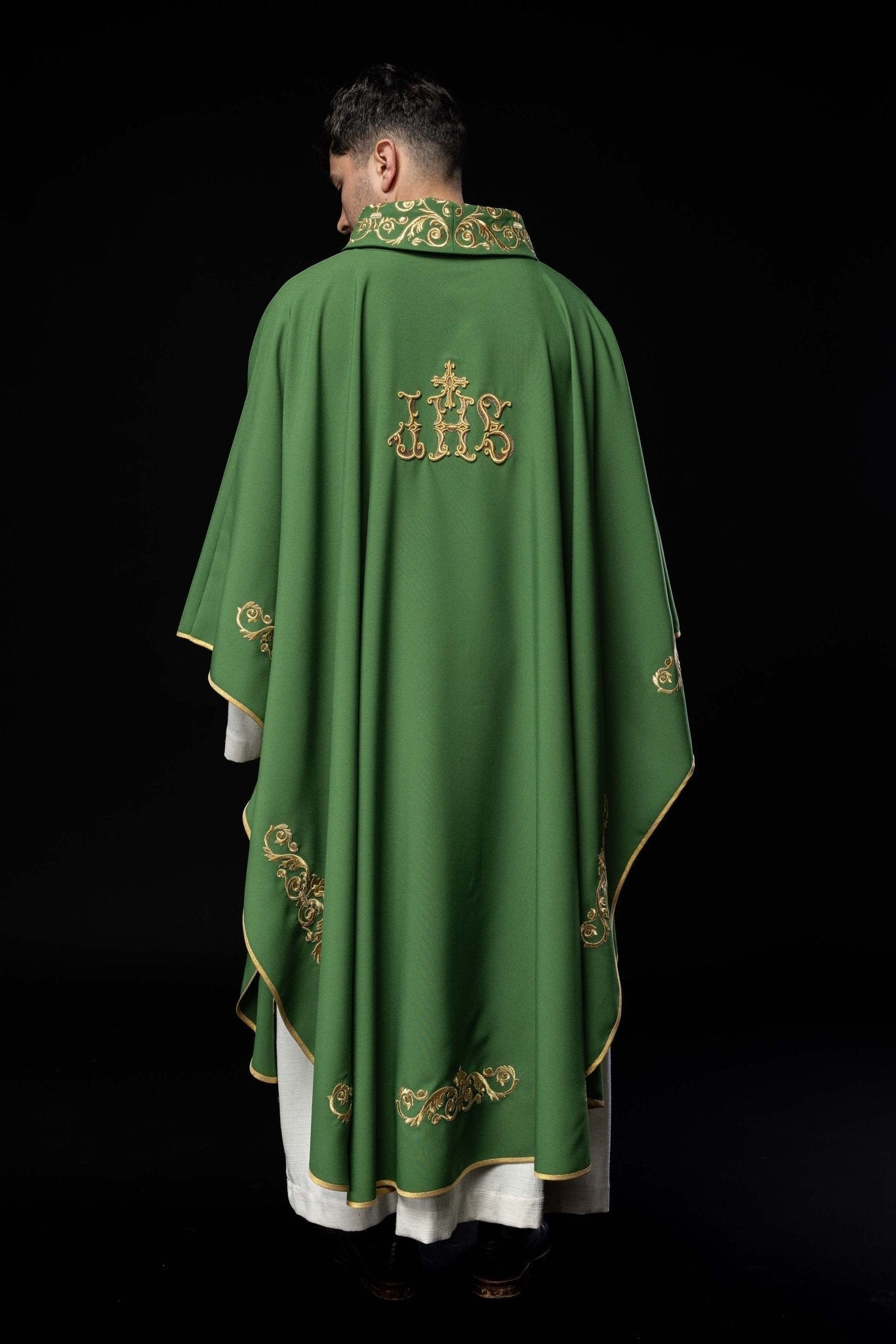 Casula Verde ricamata IHS KOR/157/01/01 ZIELONY - PERILPRETE.IT