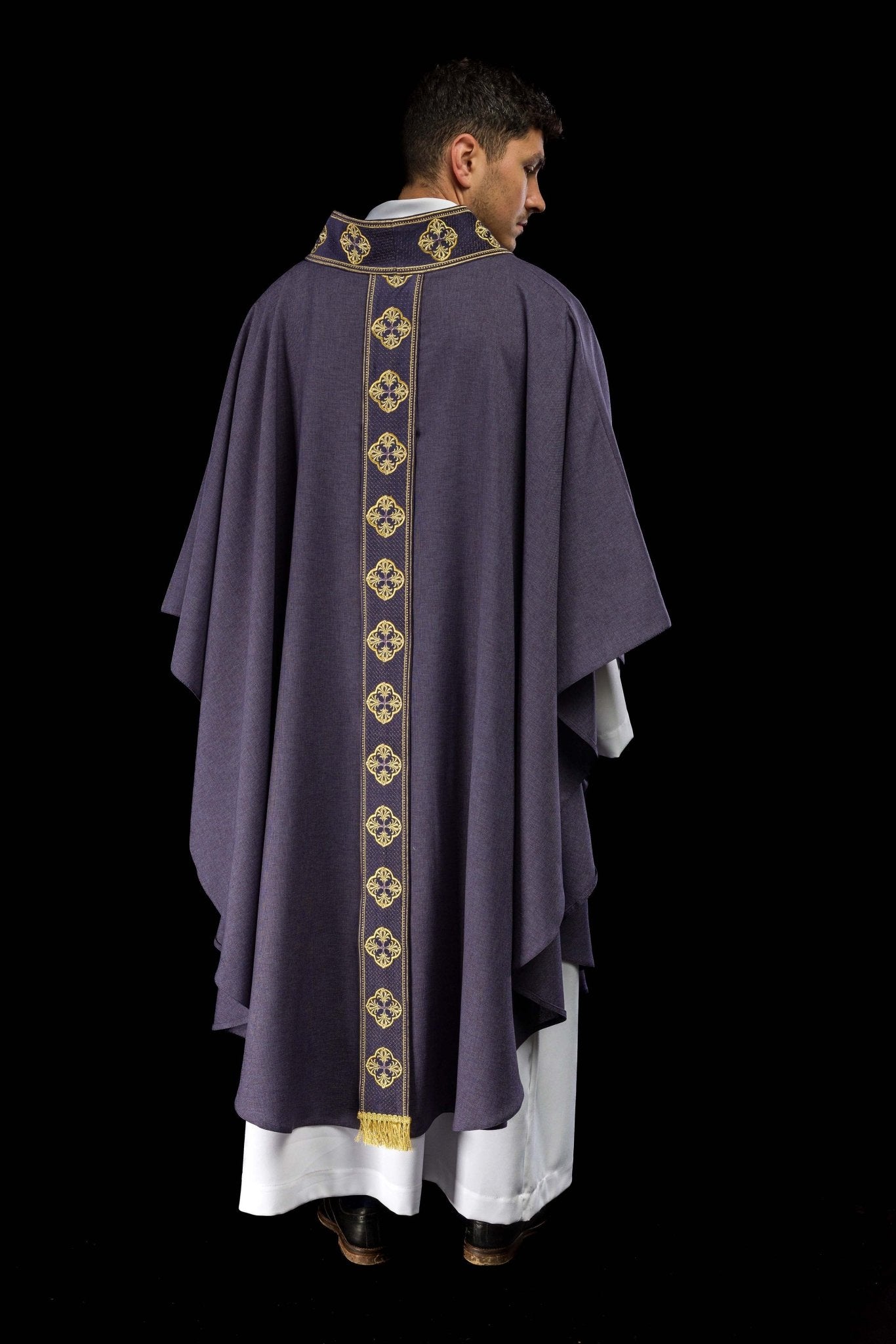 Casula viola classica cintura stretta S-7069-03-70 - PERILPRETE.IT