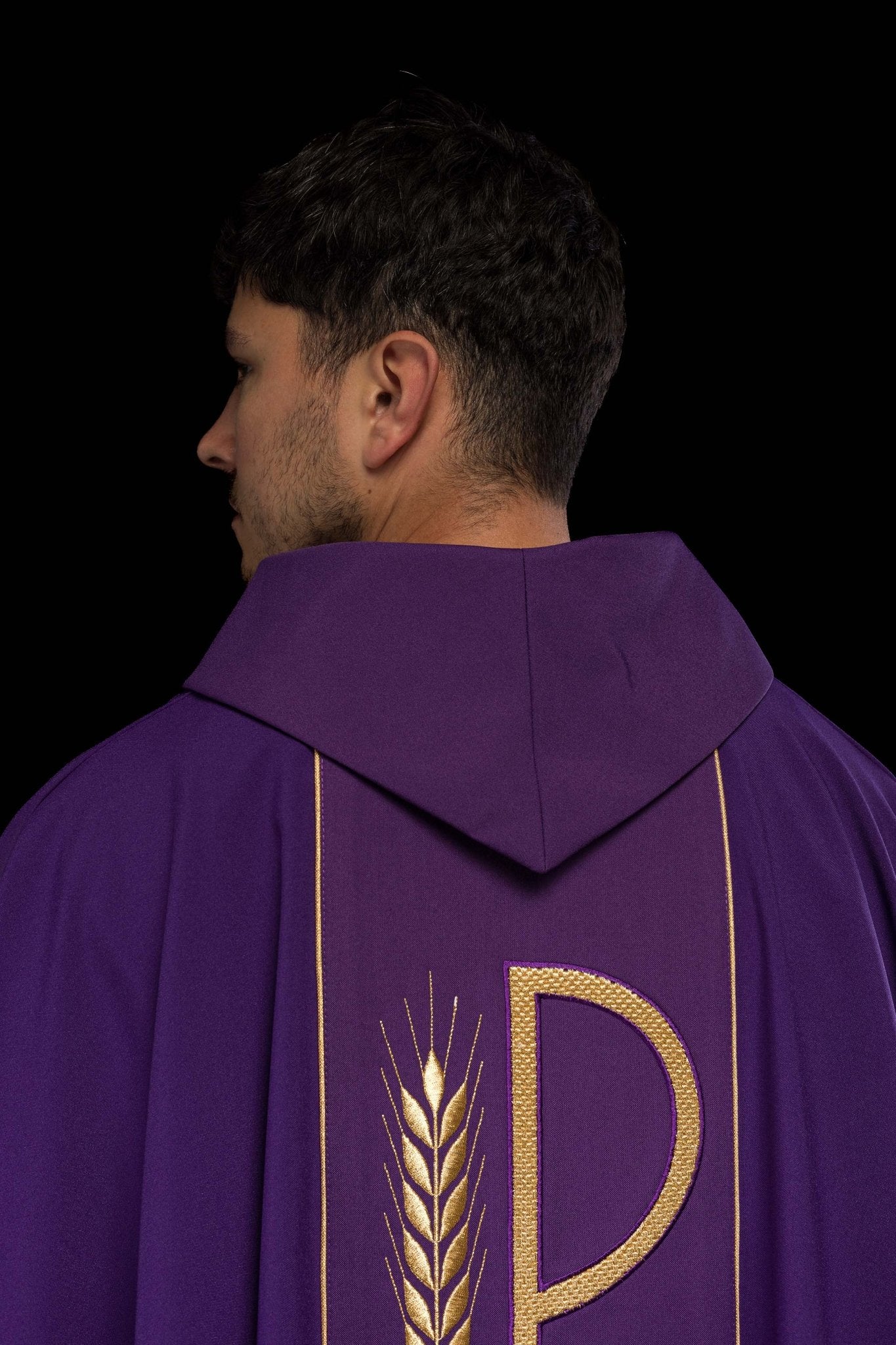 Casula Viola con ricamo Calice e IHS KOR/001/03/01 FIOLET - PERILPRETE.IT