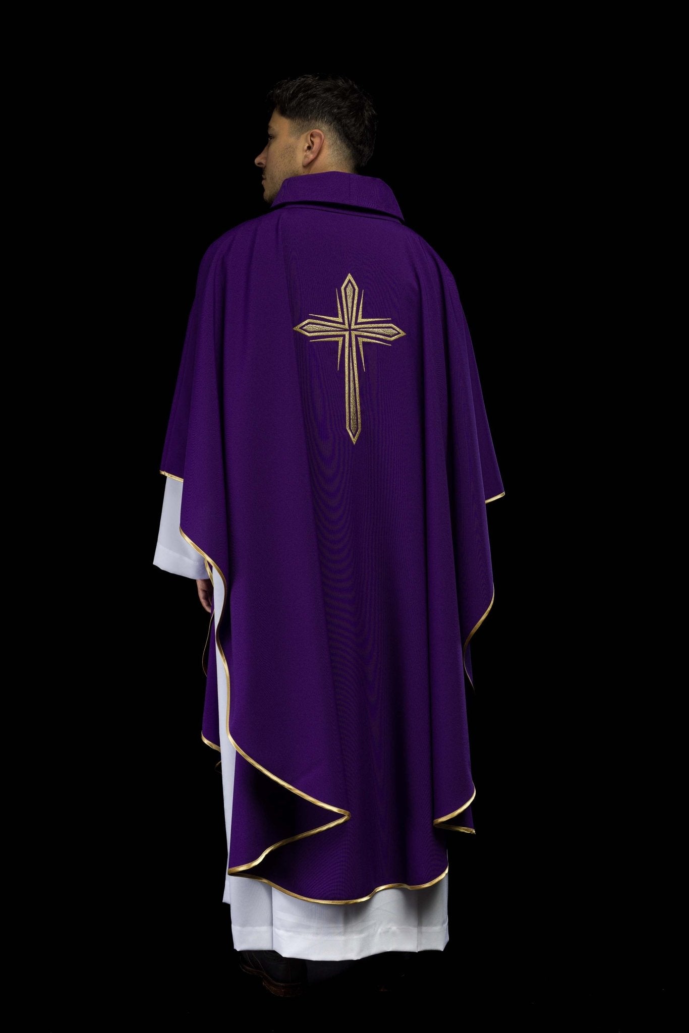 Casula Viola con ricamo della Croce KOR/037/03/12 FIOLET - PERILPRETE.IT