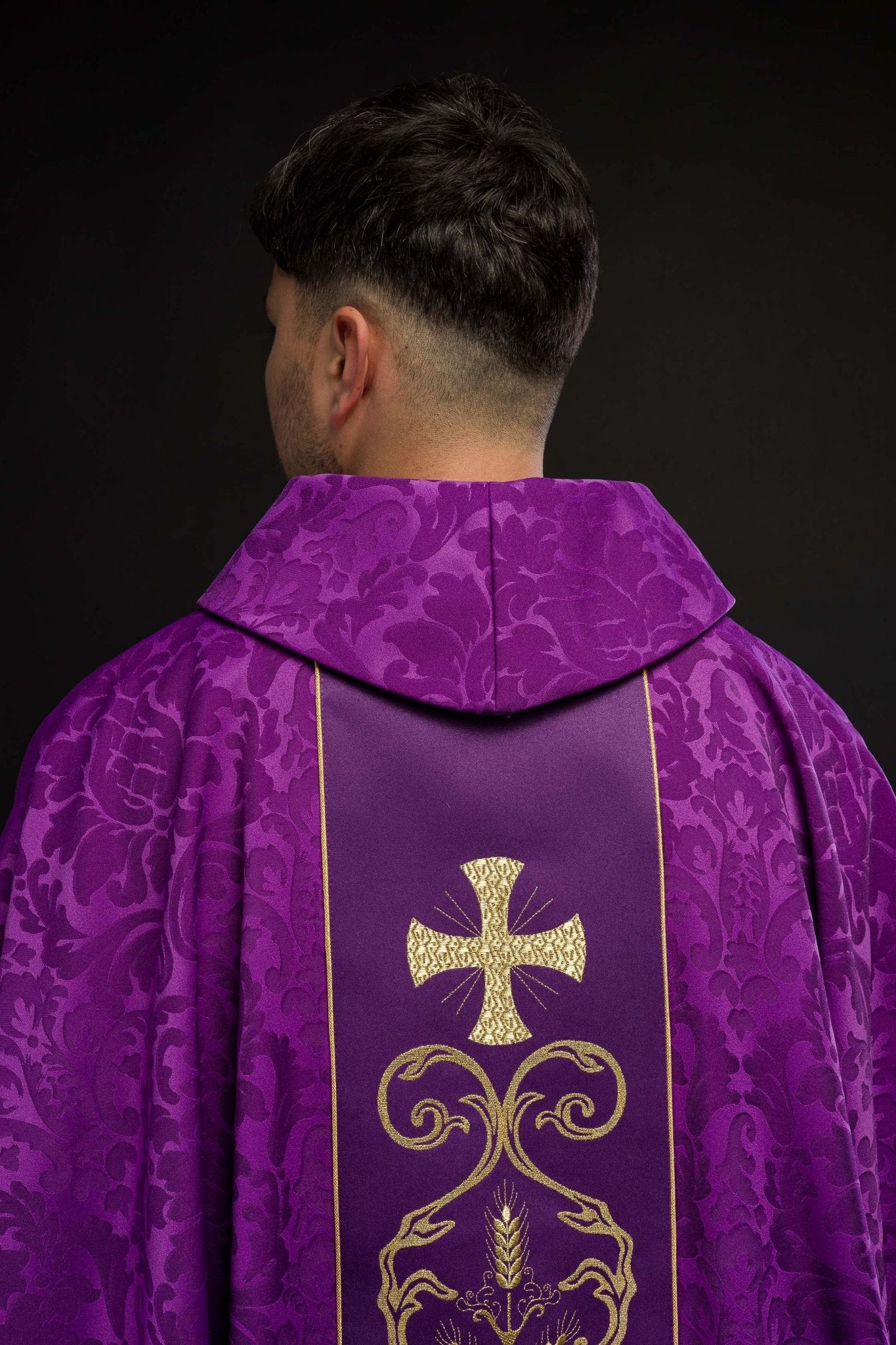Casula Viola con stolone ricamato KOR/148/03/81 - PERILPRETE.IT