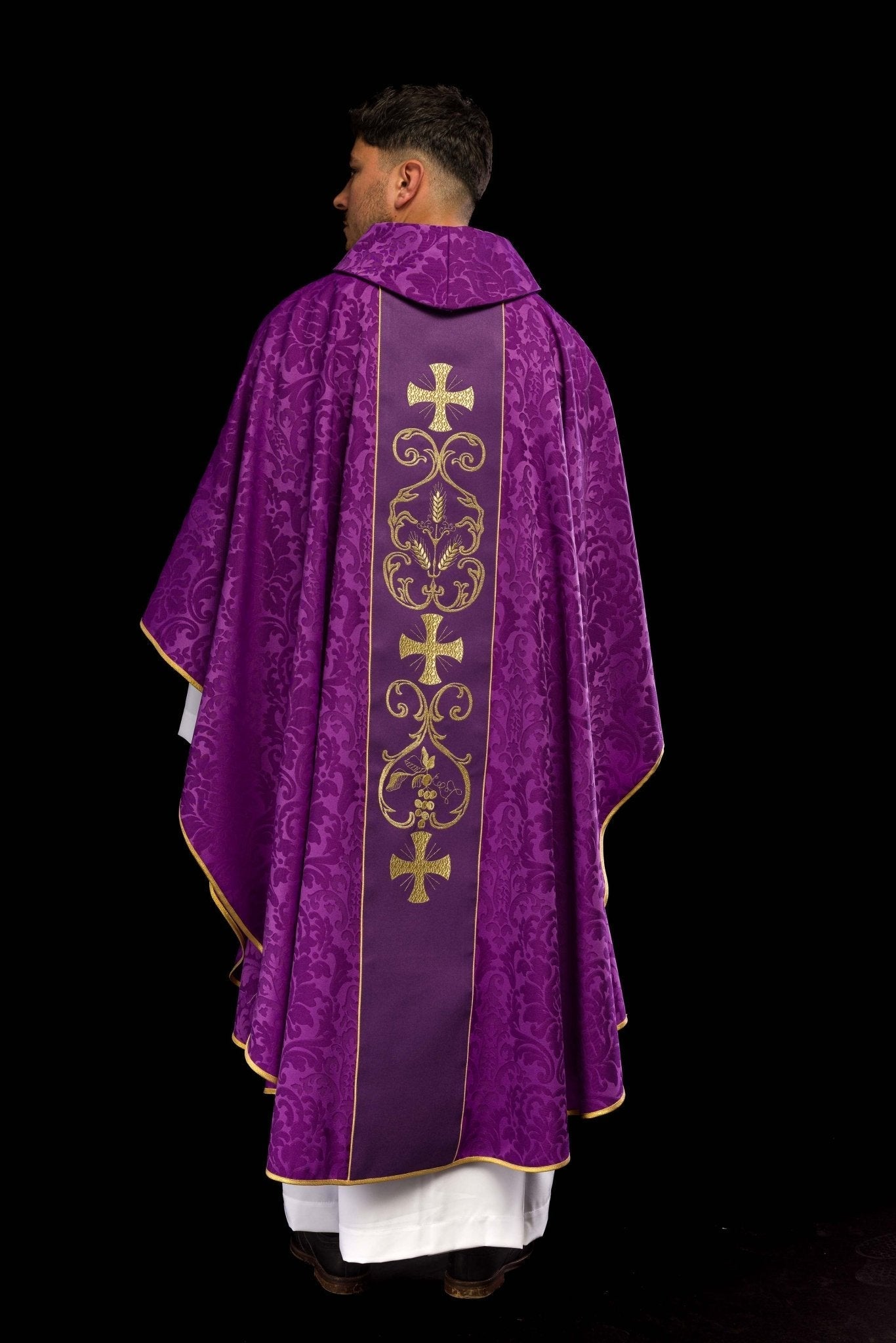 Casula Viola con stolone ricamato KOR/148/03/81 - PERILPRETE.IT