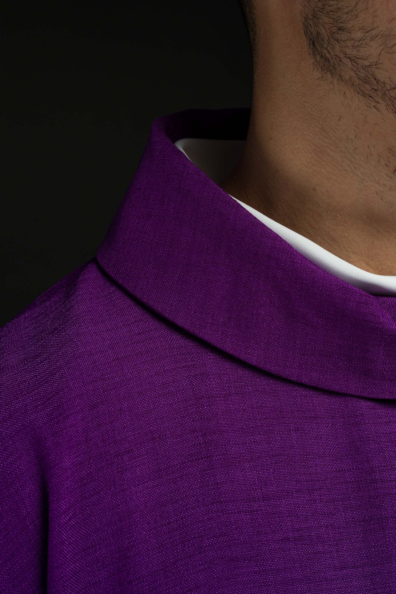 Casula Viola ricamata con simbolo della Croce HA7035-03 FIOLET - PERILPRETE.IT