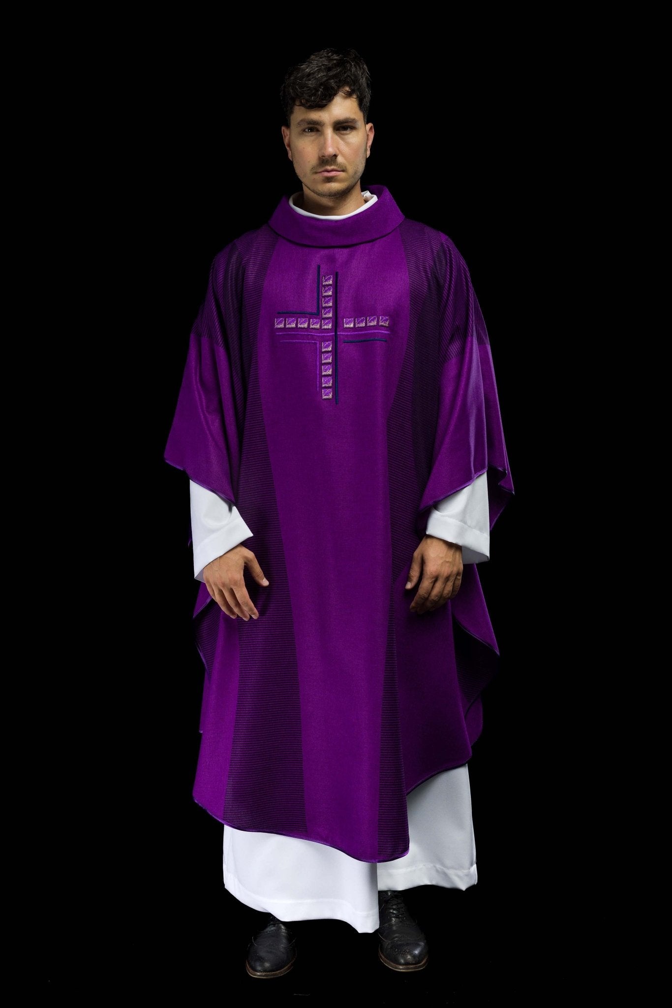 Casula Viola ricamo Croce HA7036-03 FIOLET - PERILPRETE.IT