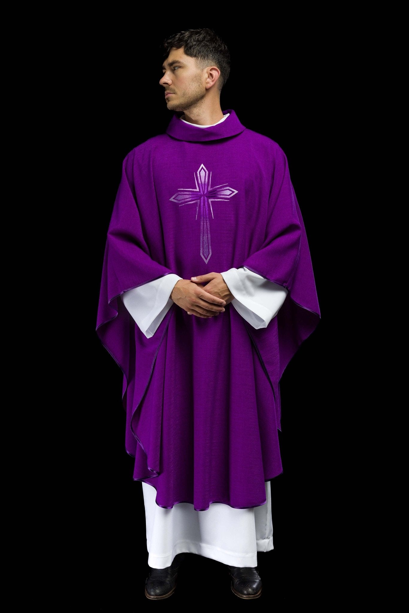 Casula Viola ricamo Croce HA7034-03 FIOLET - PERILPRETE.IT