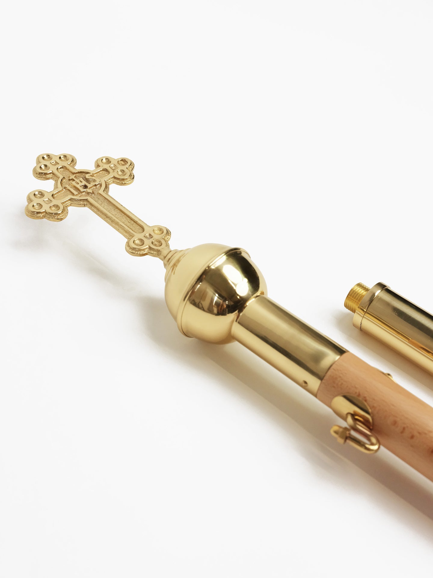 Asta per baldacchino in legno chiaro, 4 pezzi