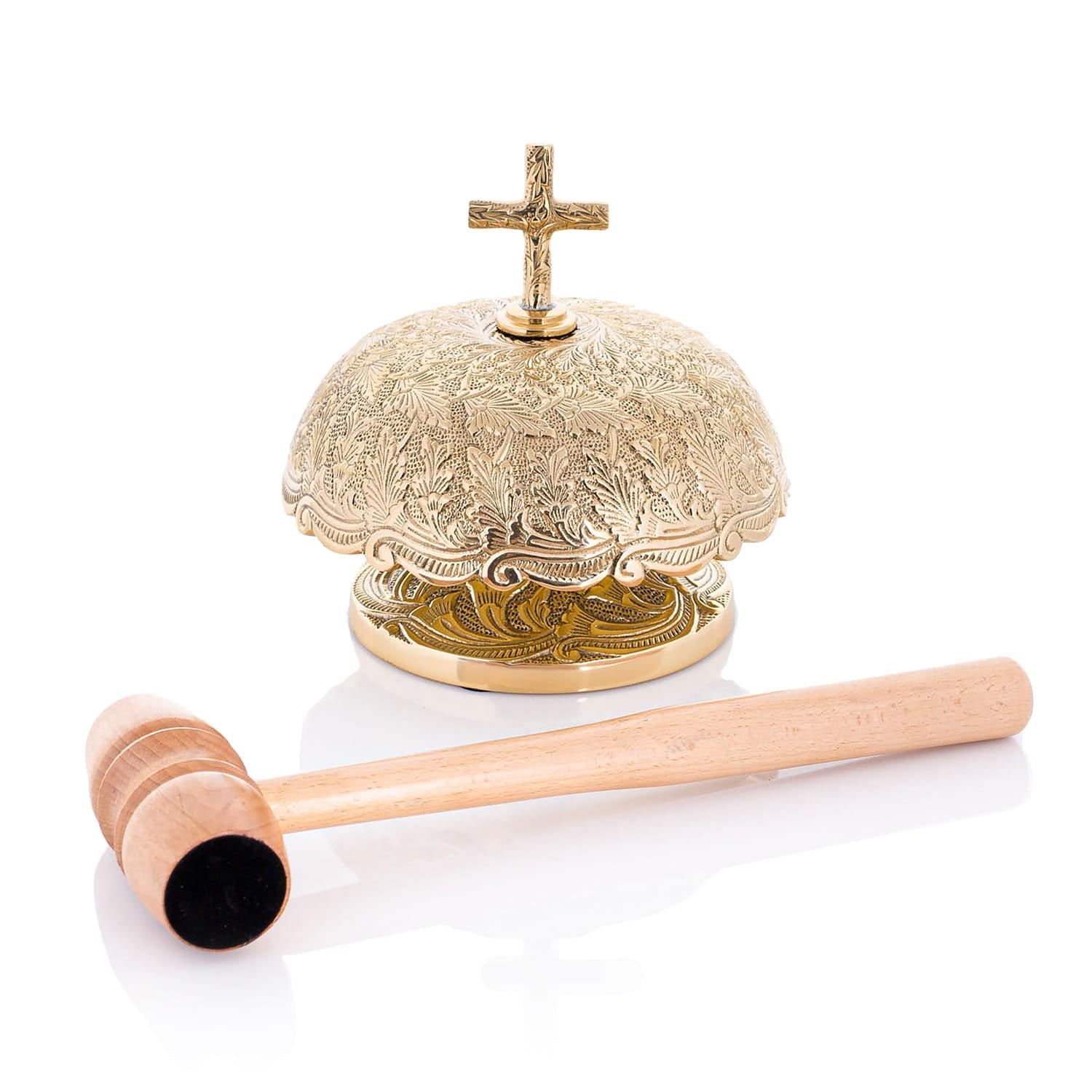 Gong - ottone - martello di legno P116 - PERILPRETE.IT