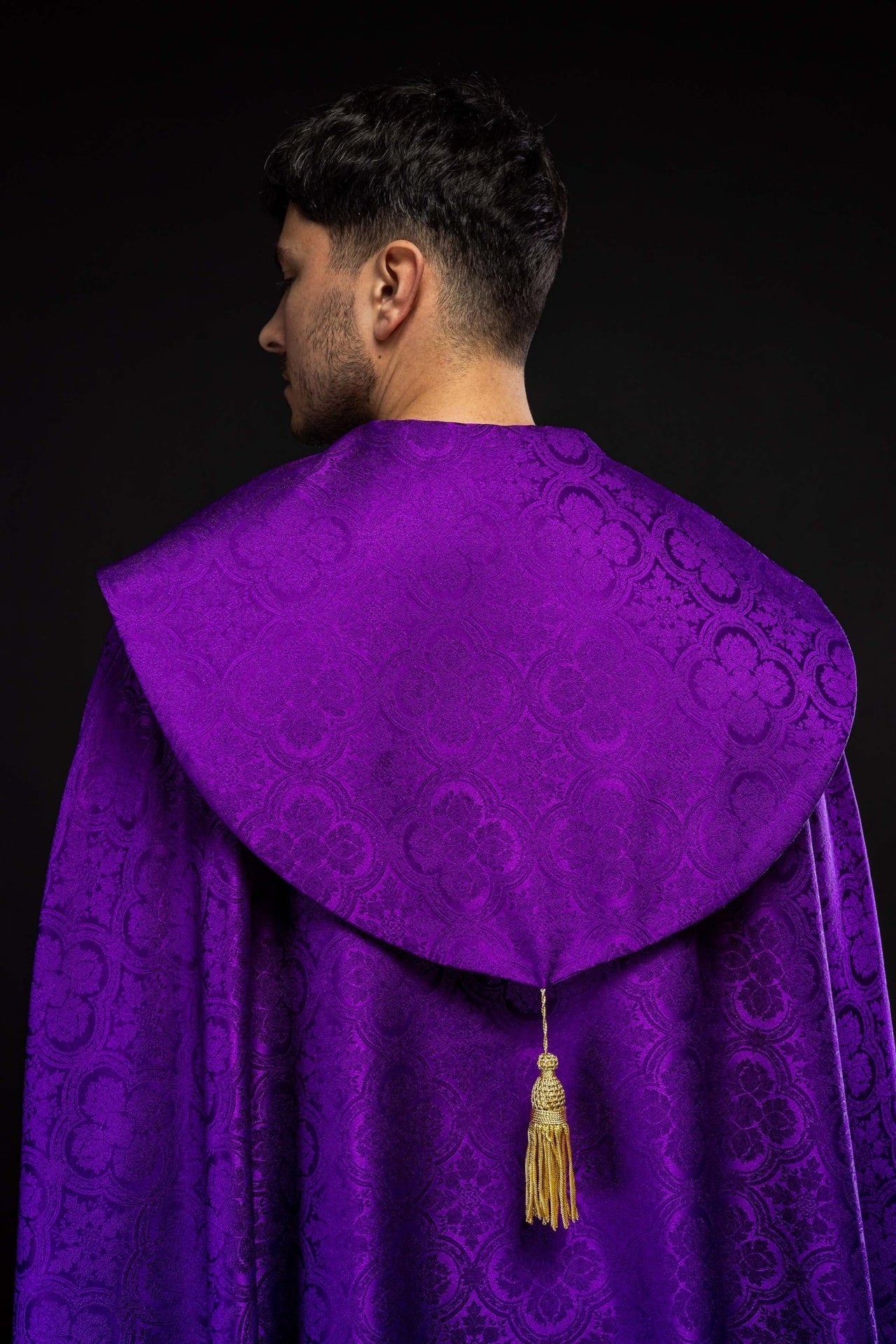 Kapa liturgiczna żakardowa fioletowa