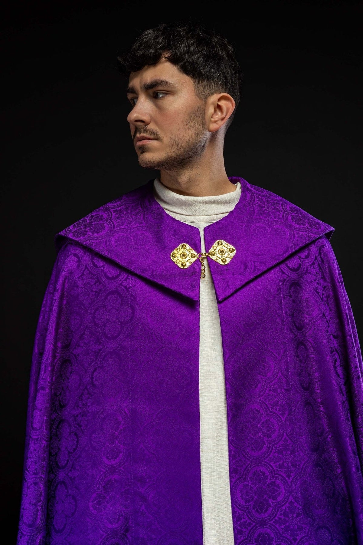 Kapa liturgiczna żakardowa fioletowa