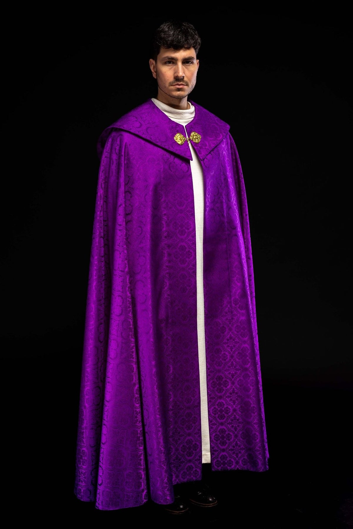 Kapa liturgiczna żakardowa fioletowa