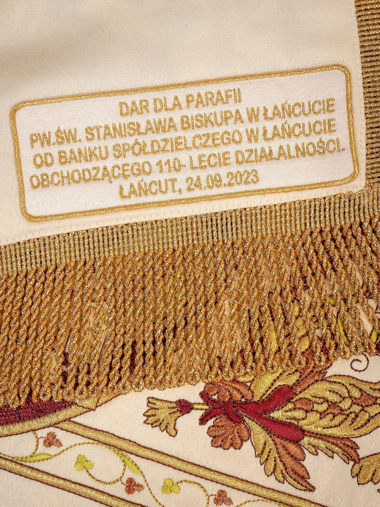 Un'etichetta con una dedica