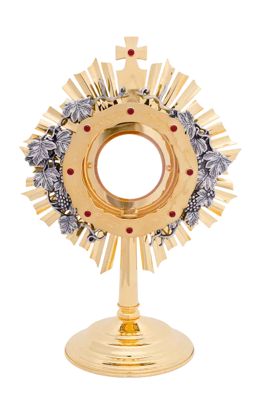 Monstrancja wykonana z Mosiądzu pozłacana - ORNATY.PL