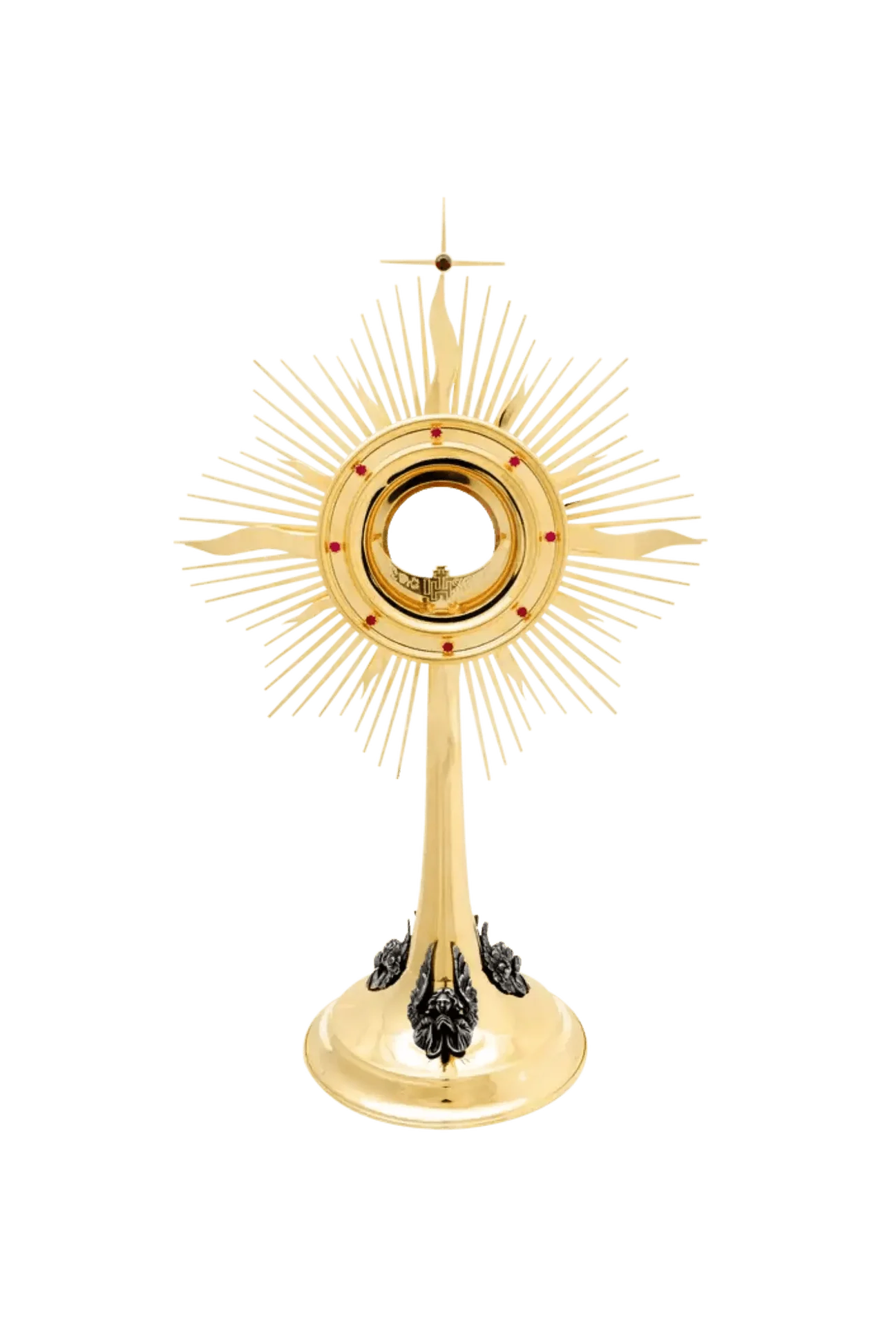 Monstrancja liturgiczna ręcznie wykonana promienista pozłacana 53 cm